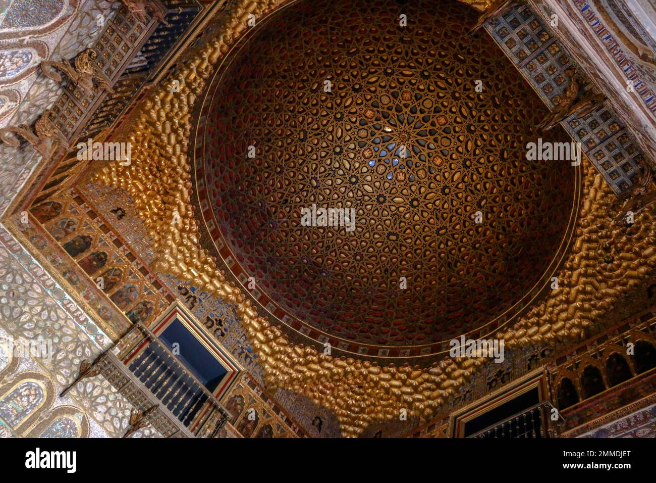 Interiors of Alcazar palace in the city of Seville, Spain Stock Photo