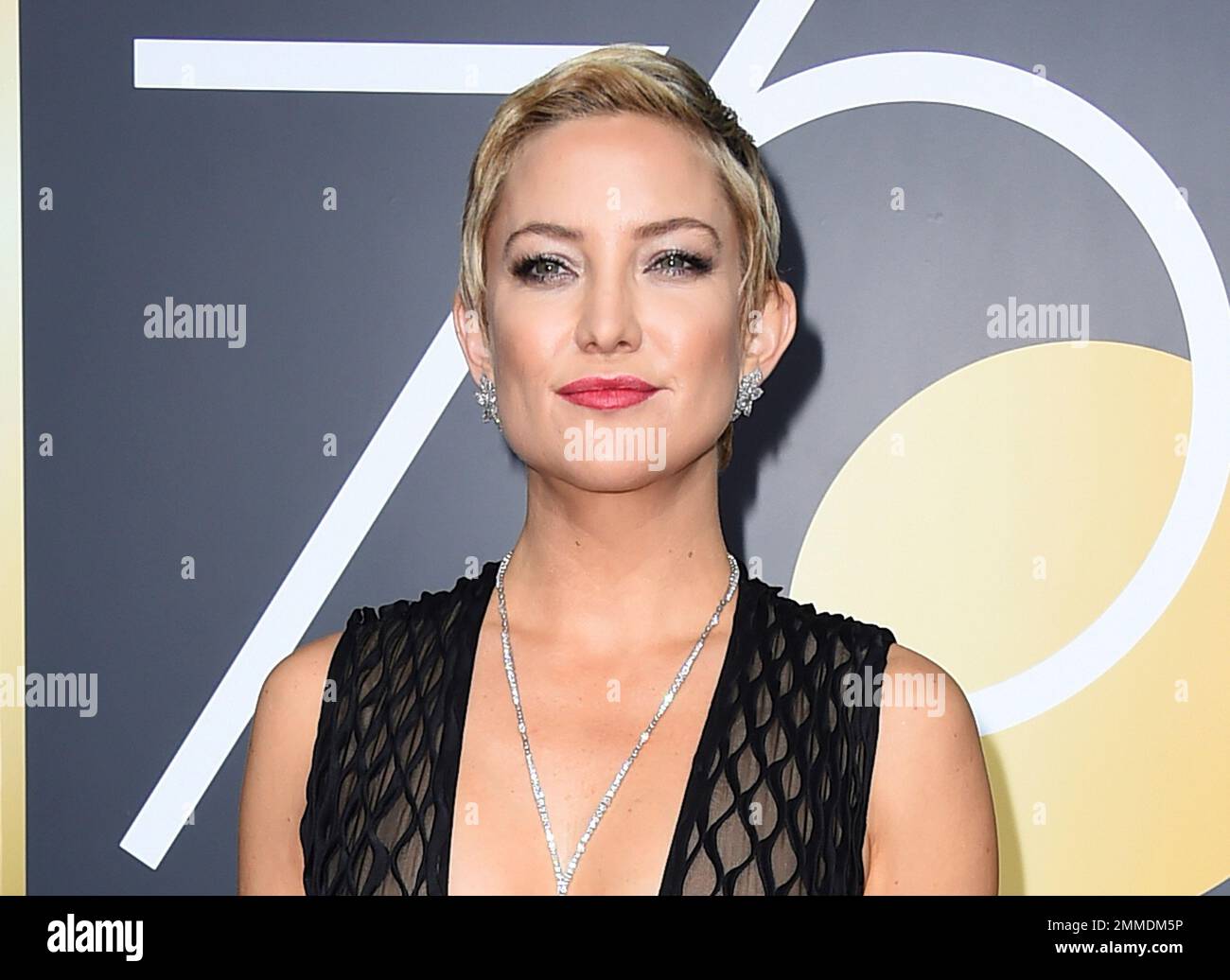 FILE - In this Jan. 7, 2018 file photo, actress Kate Hudson arrives at the  Golden Globe Awards in Beverly Hills, Calif. Hudson announced Wednesday on  her Instagram account that her daughter,