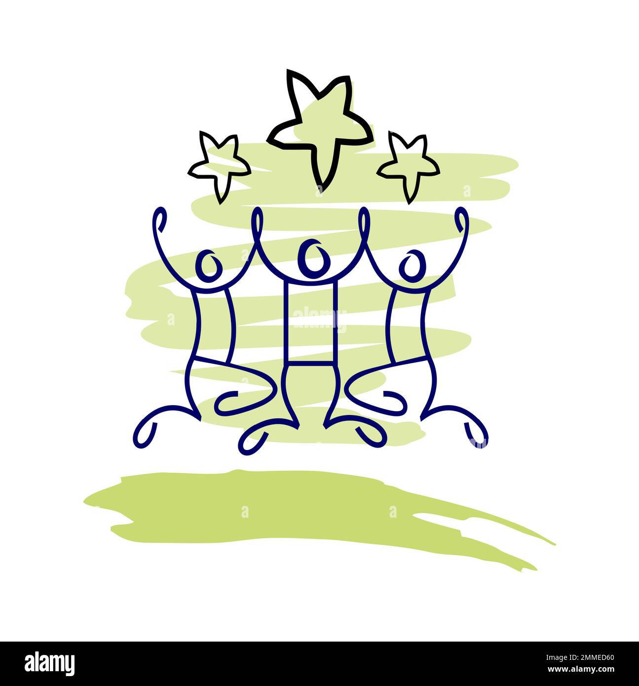 A vector Illustration of Stickman Stick Figure Reaching The Success