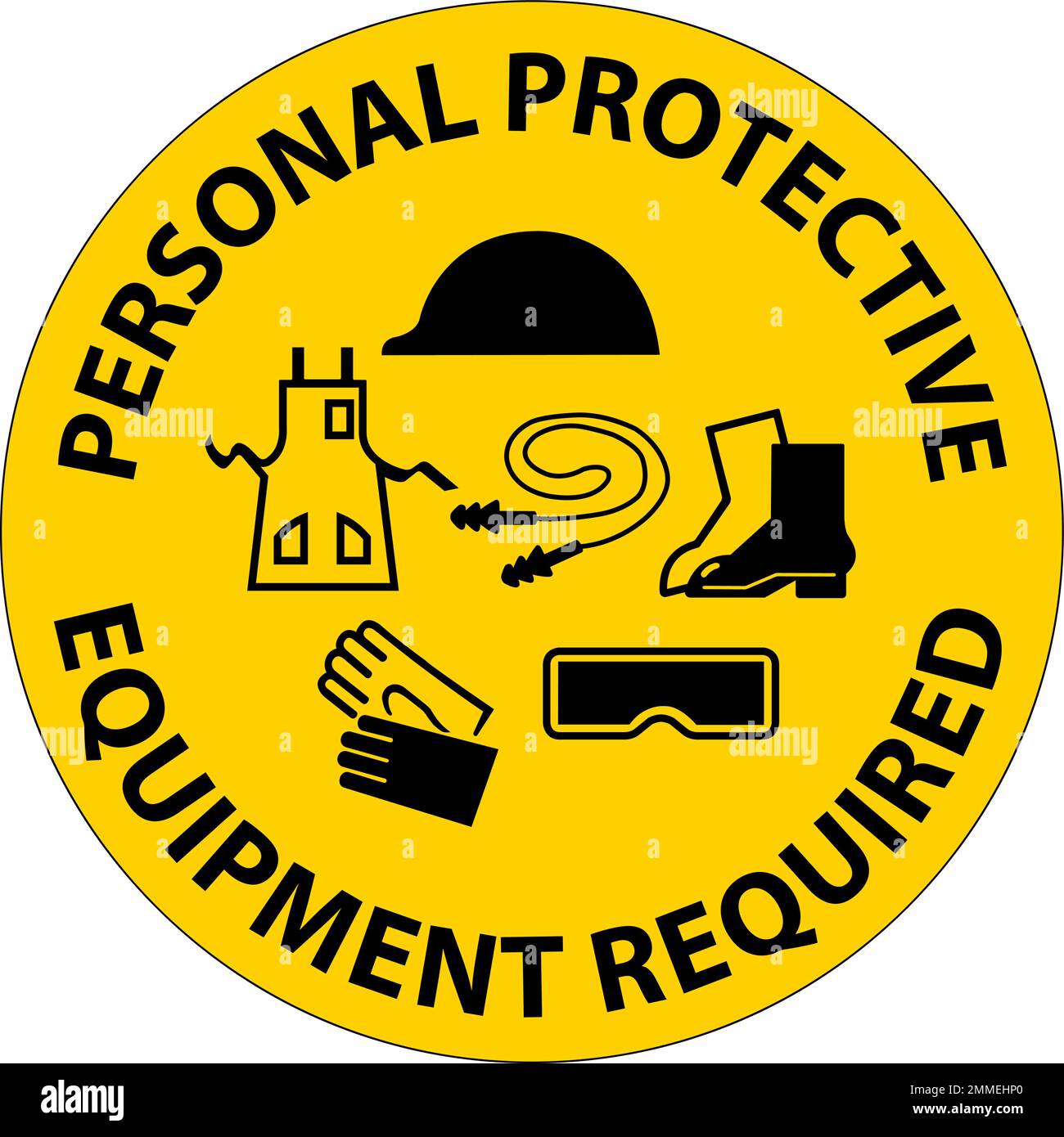 Floor Sign, Personal Protective Equipment Required Stock Vector Image