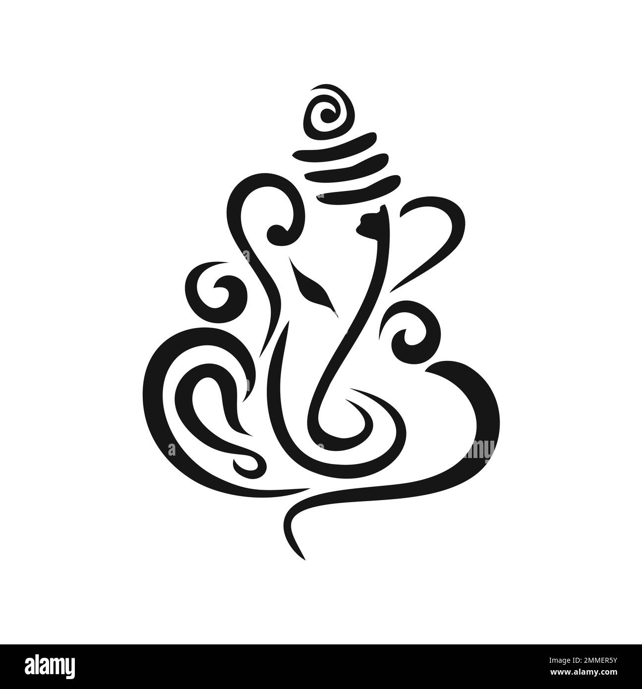 lord Ganesh. Ganesh Puja. Ganesh Chaturthi. It is used for postcards, prints, textiles, tattoo. Ornament with God Ganesha. Illustration of Happy Ganes Stock Vector