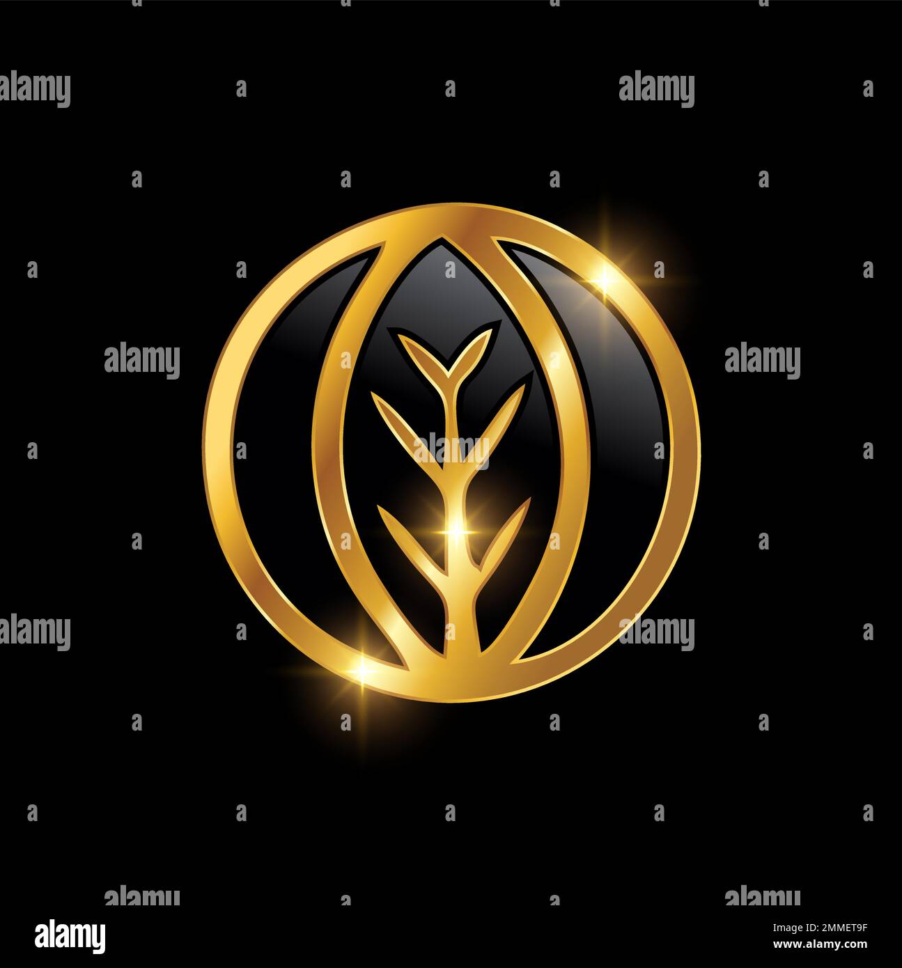 Golden Circle Leaf Nature Ecology Logo Stock Vector Image & Art - Alamy