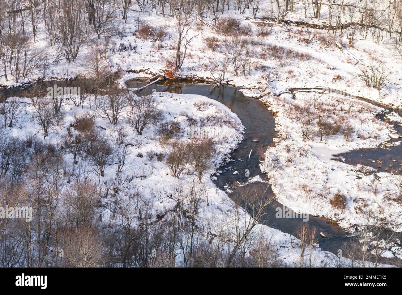 Winter landscape frozen lake outdoors explore copy space natural backgrounds Stock Photo