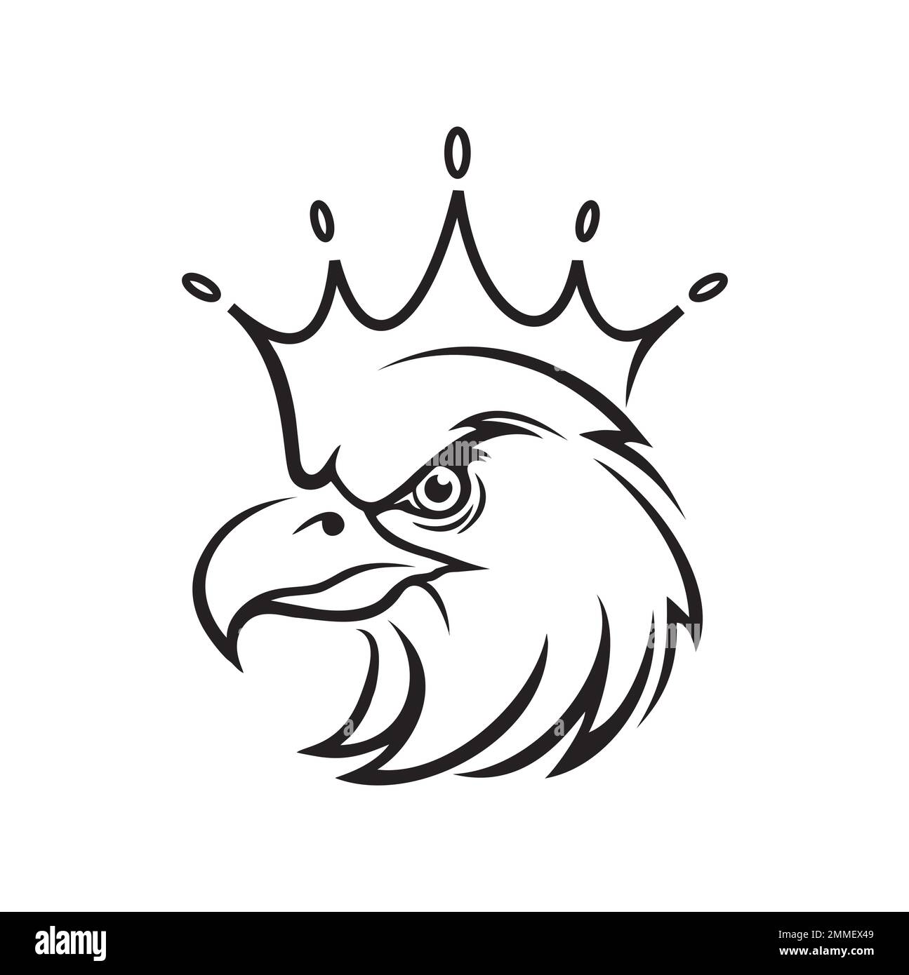 A vector illustration of Eagle Head and Crown Vector Illustration Stock Vector