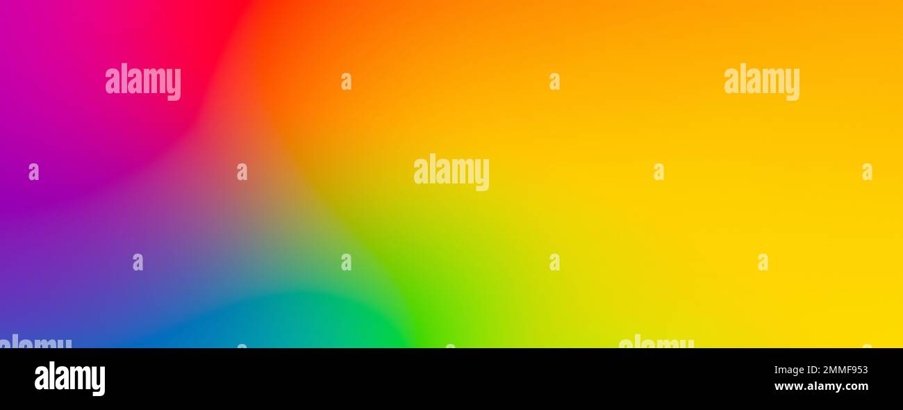 Rainbow colors background, abstract vibrant color gradient banner web header poster design, copy space Stock Photo