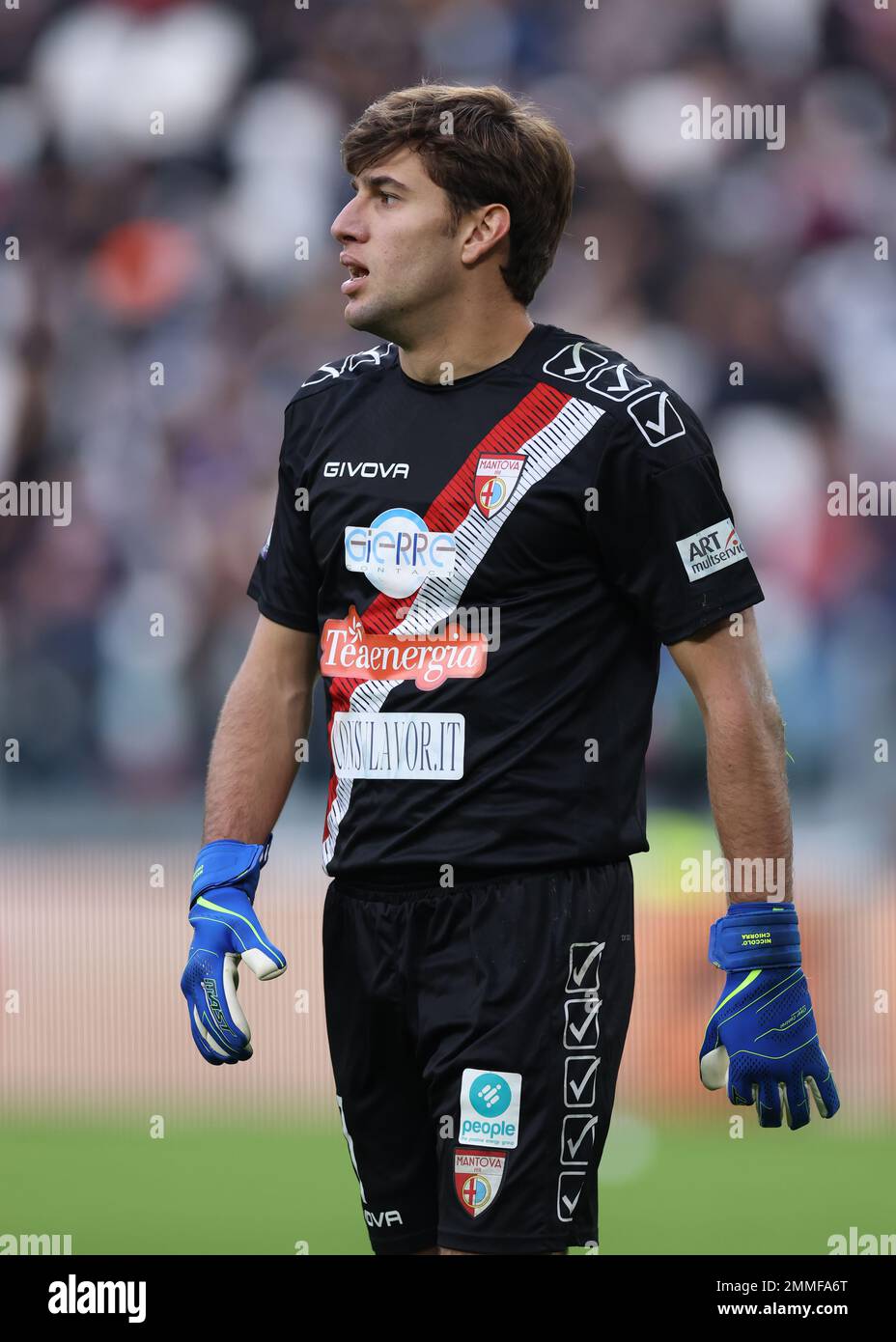 Turin, Italy, 27th November 2022. Niccolo Chiorra of Mantova during the Serie C match at Allianz Stadium, Turin. Picture credit should read: Jonathan Moscrop / Sportimage Stock Photo
