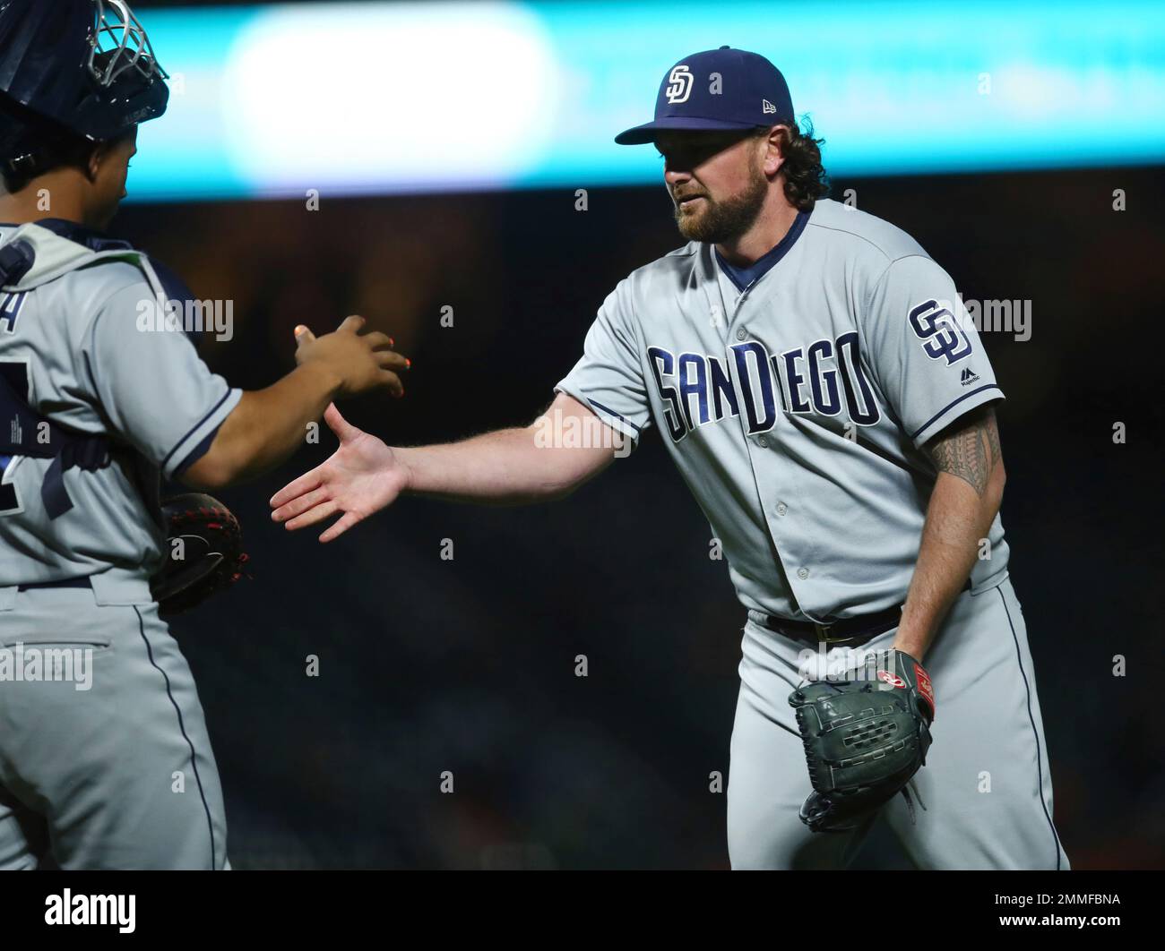 Colorado Rockies' Trevor Story looks on before the baseball game against  the San Diego Padres Thursday, Aug. 8, 2019, in San Diego. (AP  Photo/Orlando Ramirez Stock Photo - Alamy