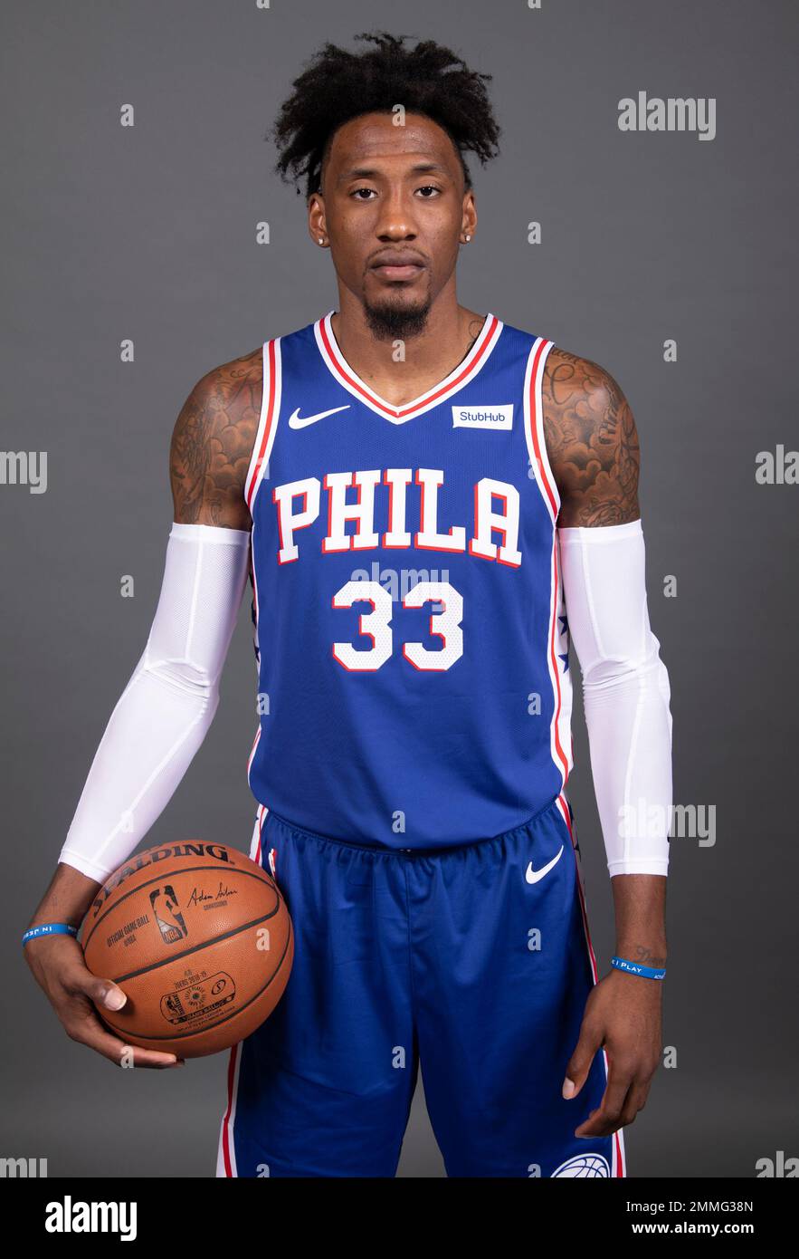 Philadelphia 76ers' Robert Covington poses for a photograph during