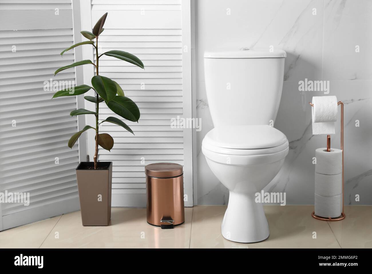 Ceramic toilet bowl in modern bathroom interior Stock Photo - Alamy