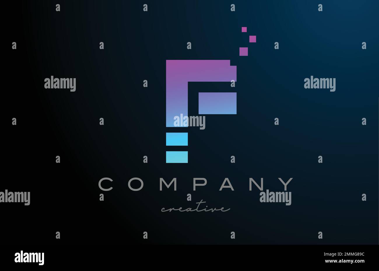pink blue dots F alphabet letter logo icon design. Template design for ...