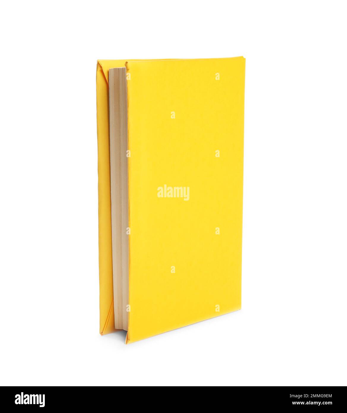 Book with blank yellow cover isolated on white Stock Photo Alamy