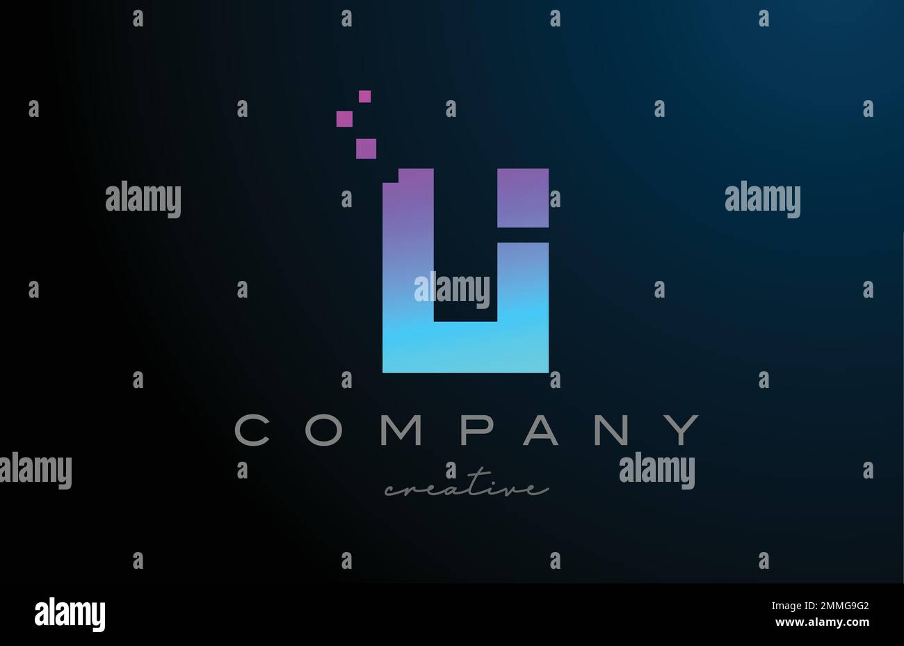 pink blue dots U alphabet letter logo icon design. Template design for ...