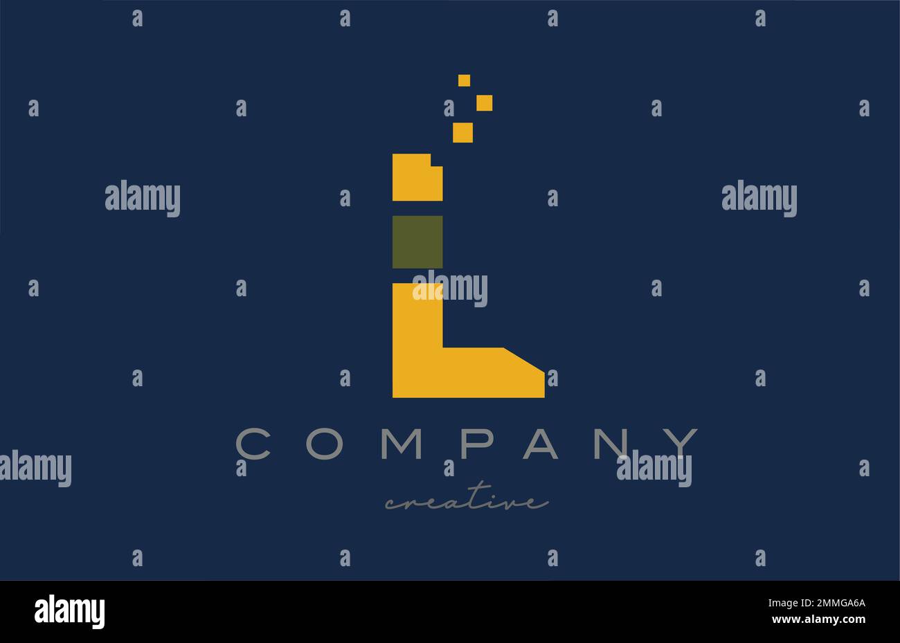 yellow dots L alphabet letter logo icon design. Template design for ...