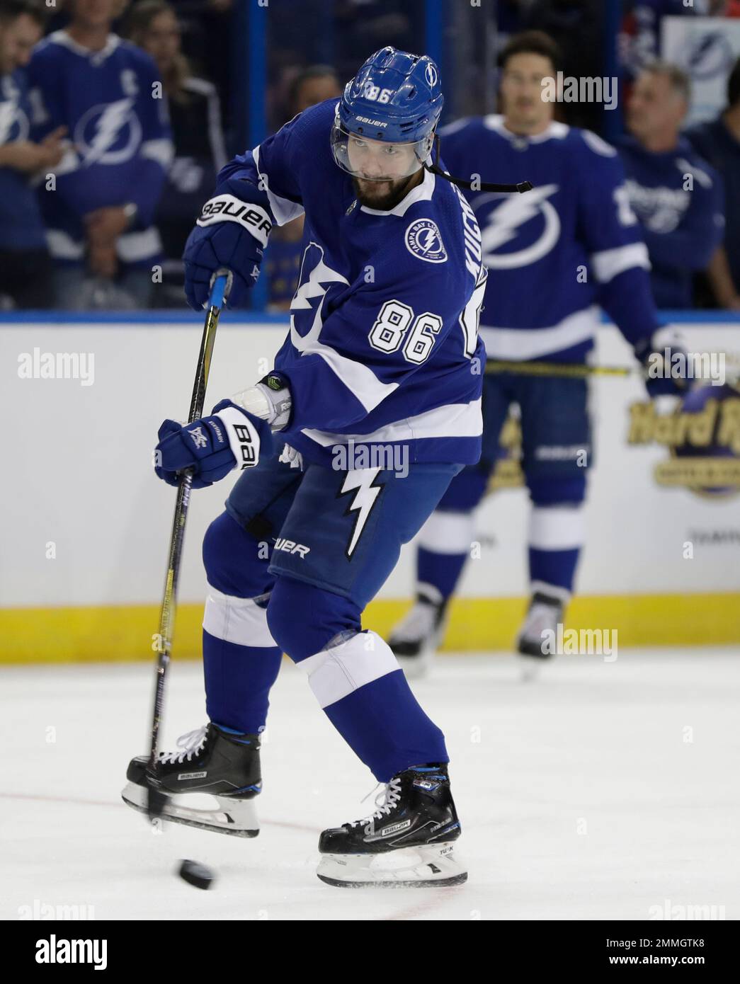 Tampa Bay Lightning right wing Nikita Kucherov (86) before an NHL