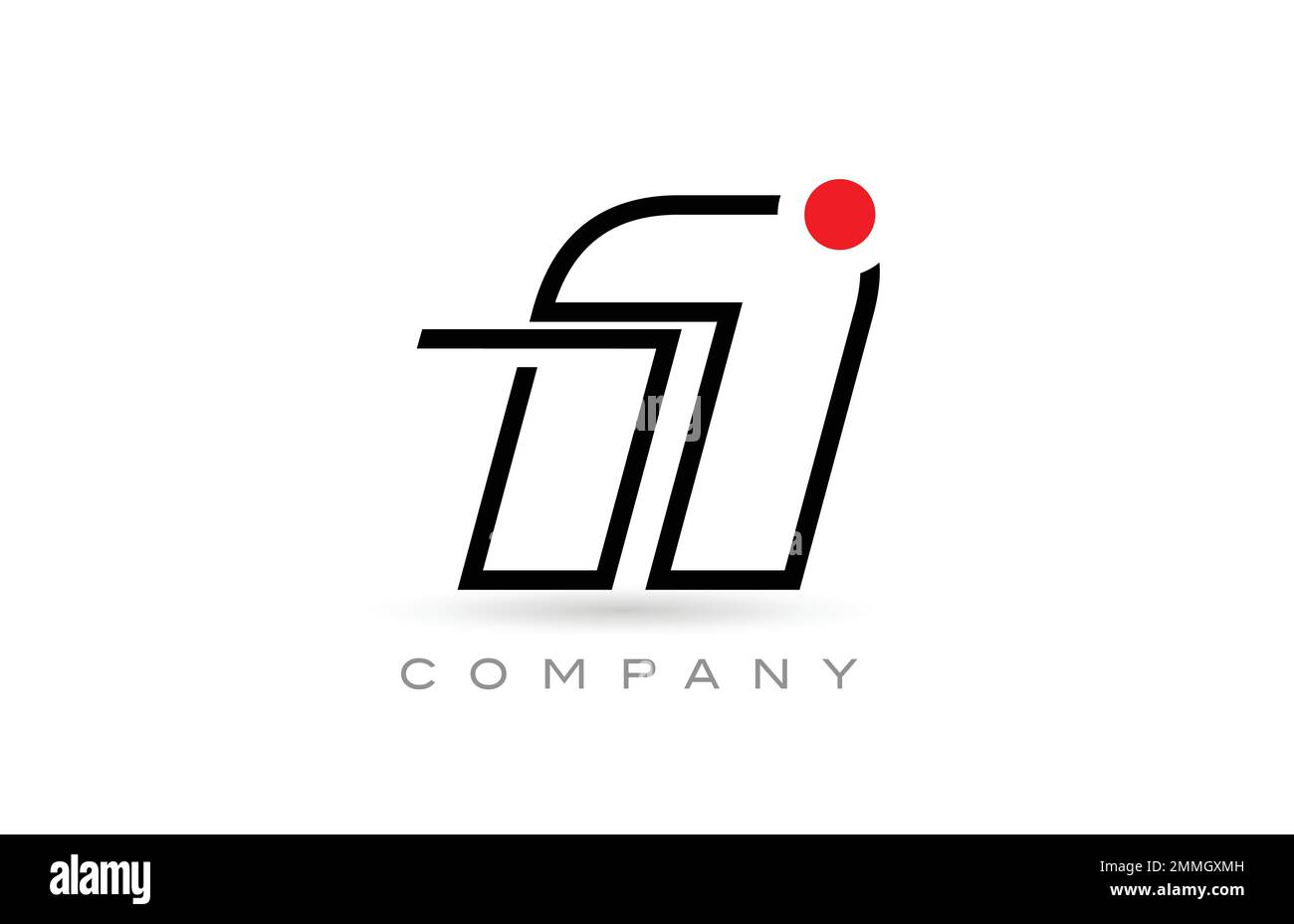 Simple N alphabet letter logo icon design with line and red dot ...