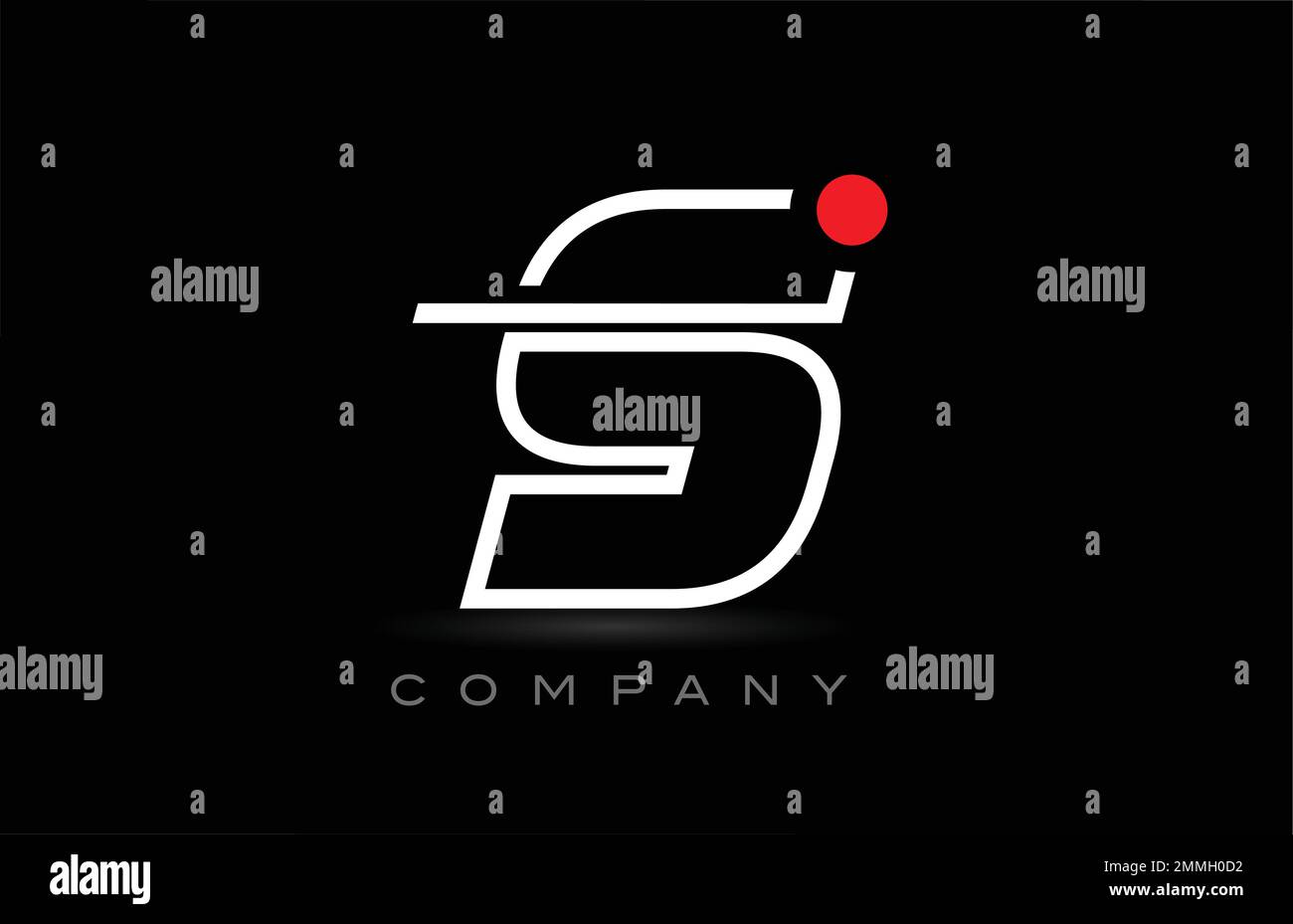 red dot S alphabet letter logo icon design on black background ...