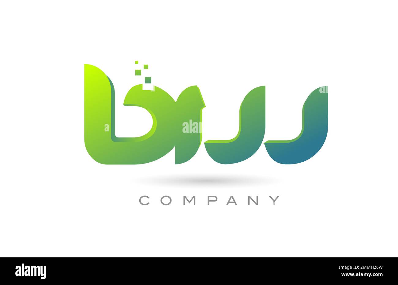 joined BW alphabet letter logo icon combination design with dots and ...