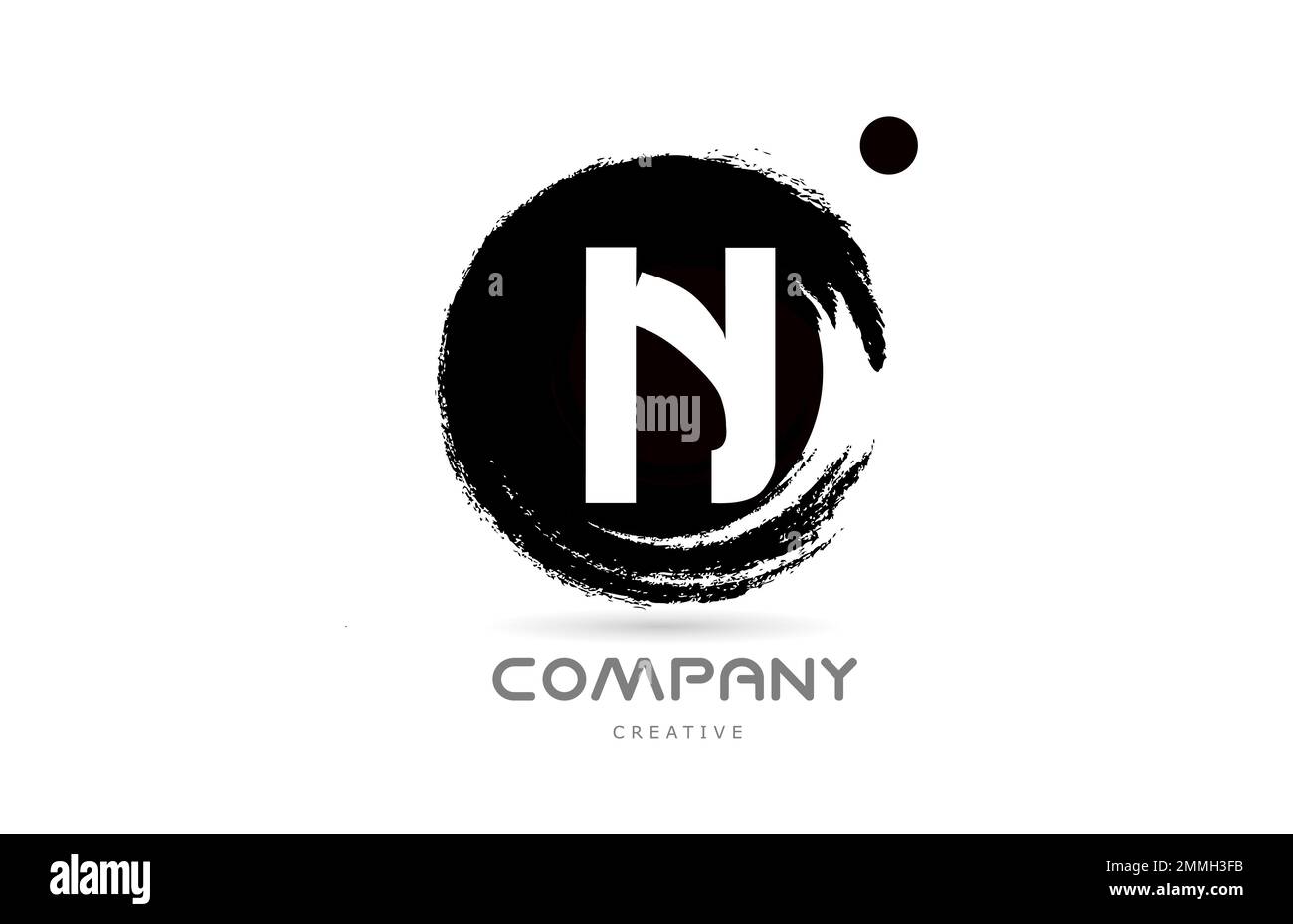 N black and white grunge alphabet letter logo icon design with japanese ...