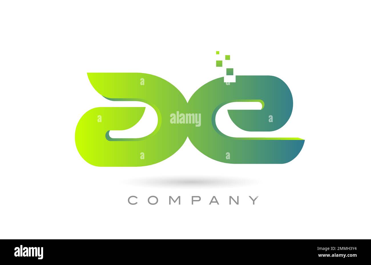joined AE alphabet letter logo icon combination design with dots and ...