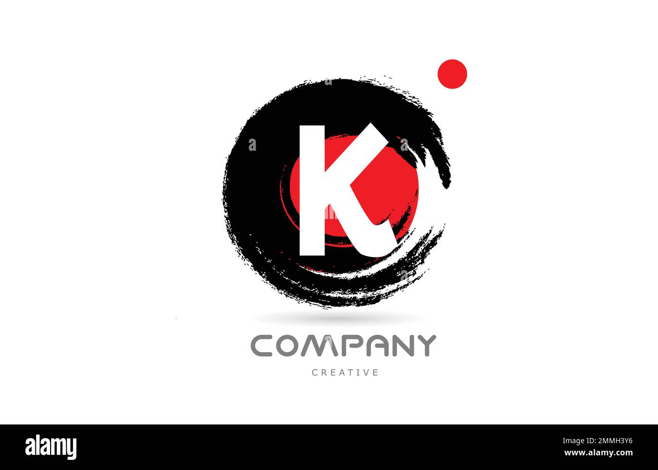grunge K alphabet letter logo icon design with japanese style lettering ...