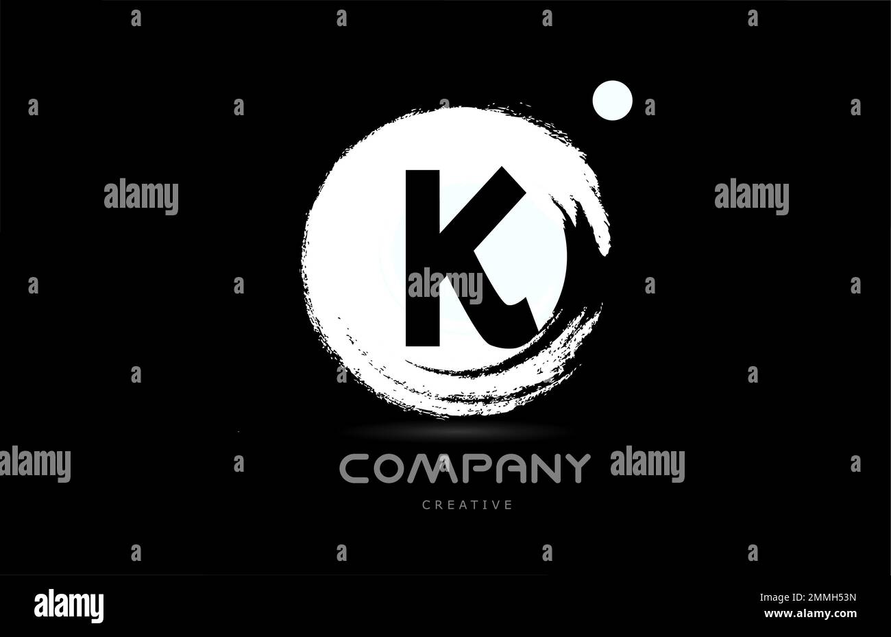 K grunge alphabet letter logo icon design with japanese style lettering ...