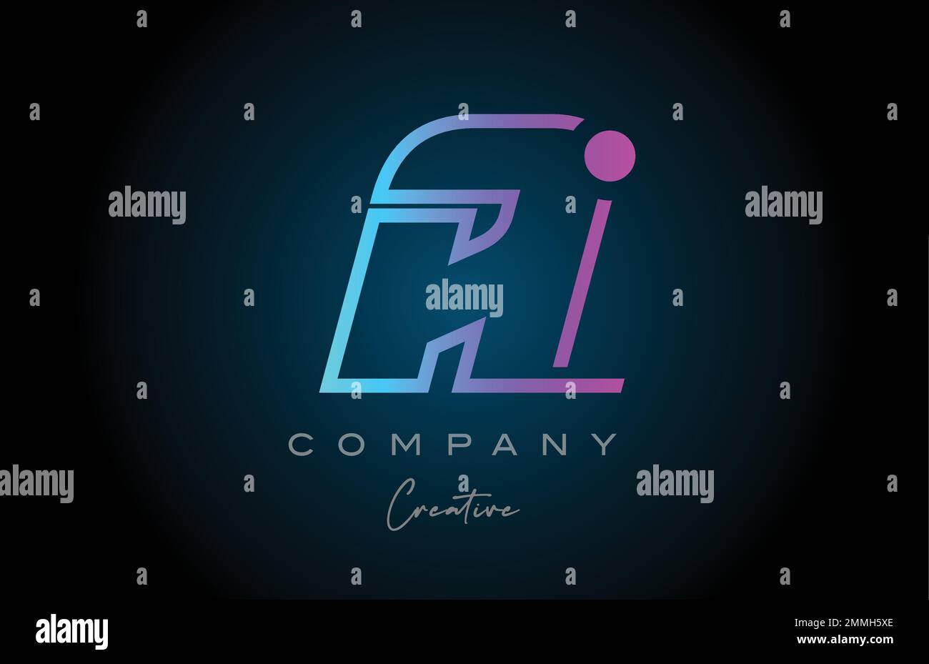 pink and blue A alphabet letter logo icon design with dot. Creative ...