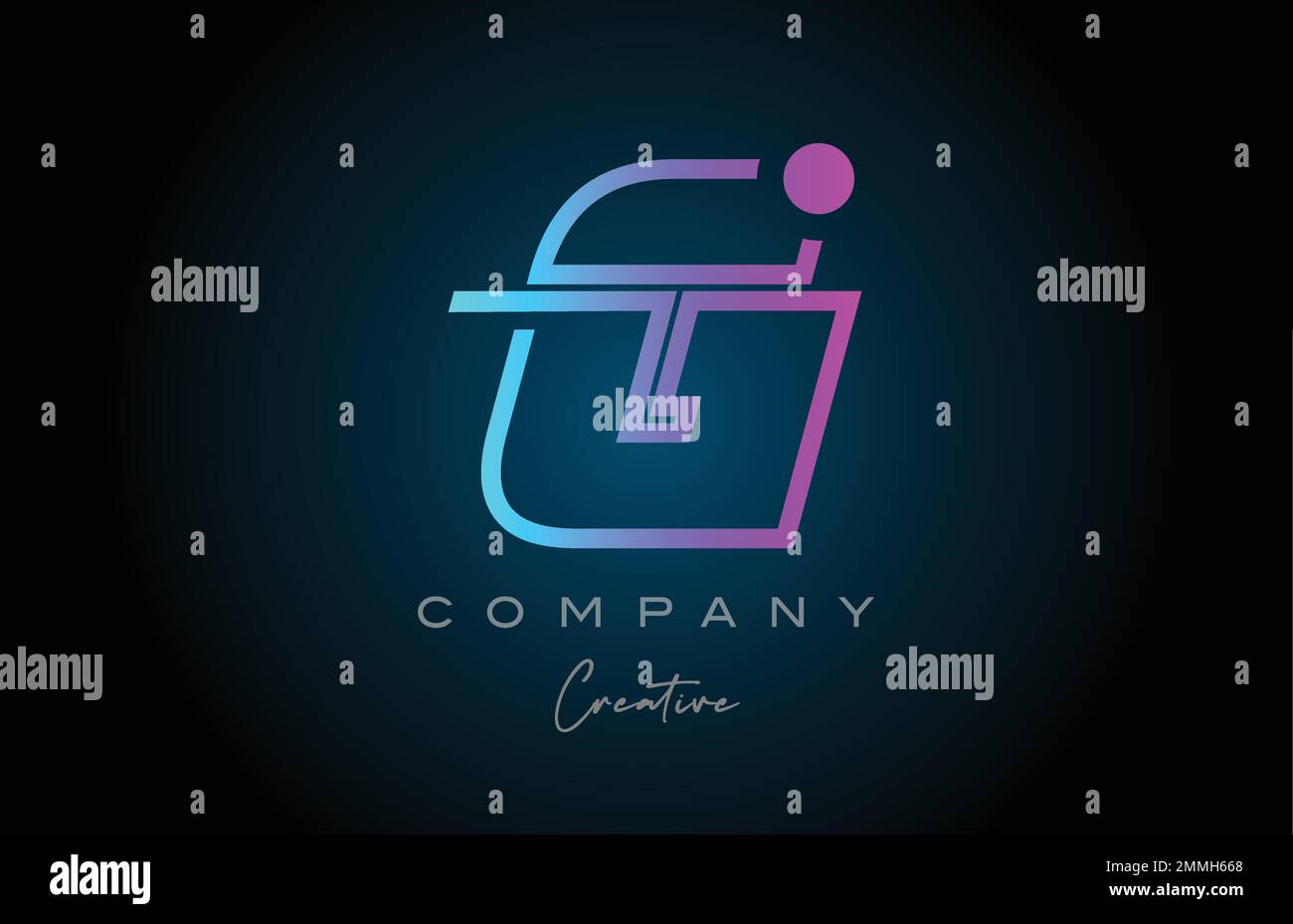 pink and blue G alphabet letter logo icon design with dot. Creative ...