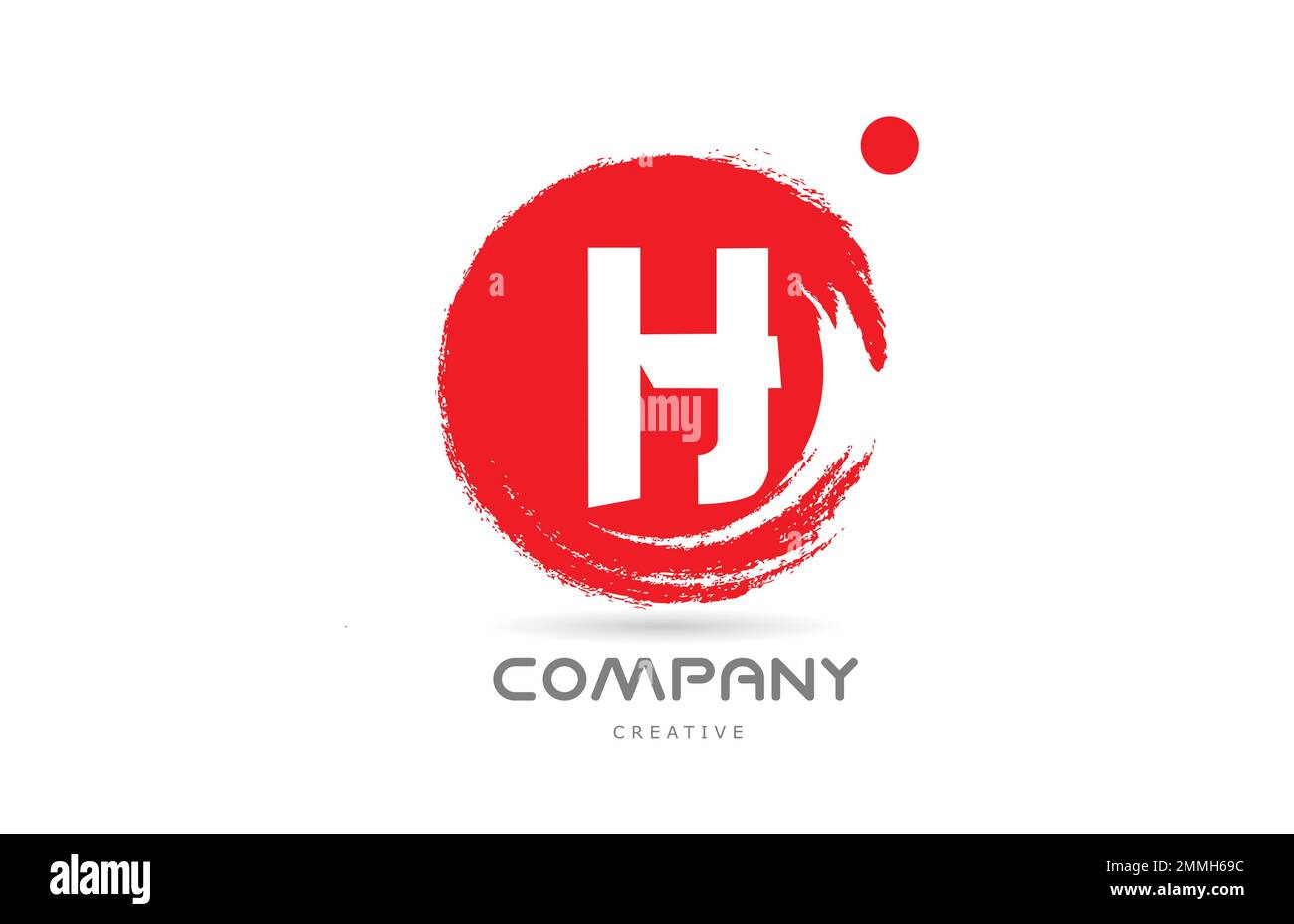 red H grunge alphabet letter logo icon design with japanese style ...