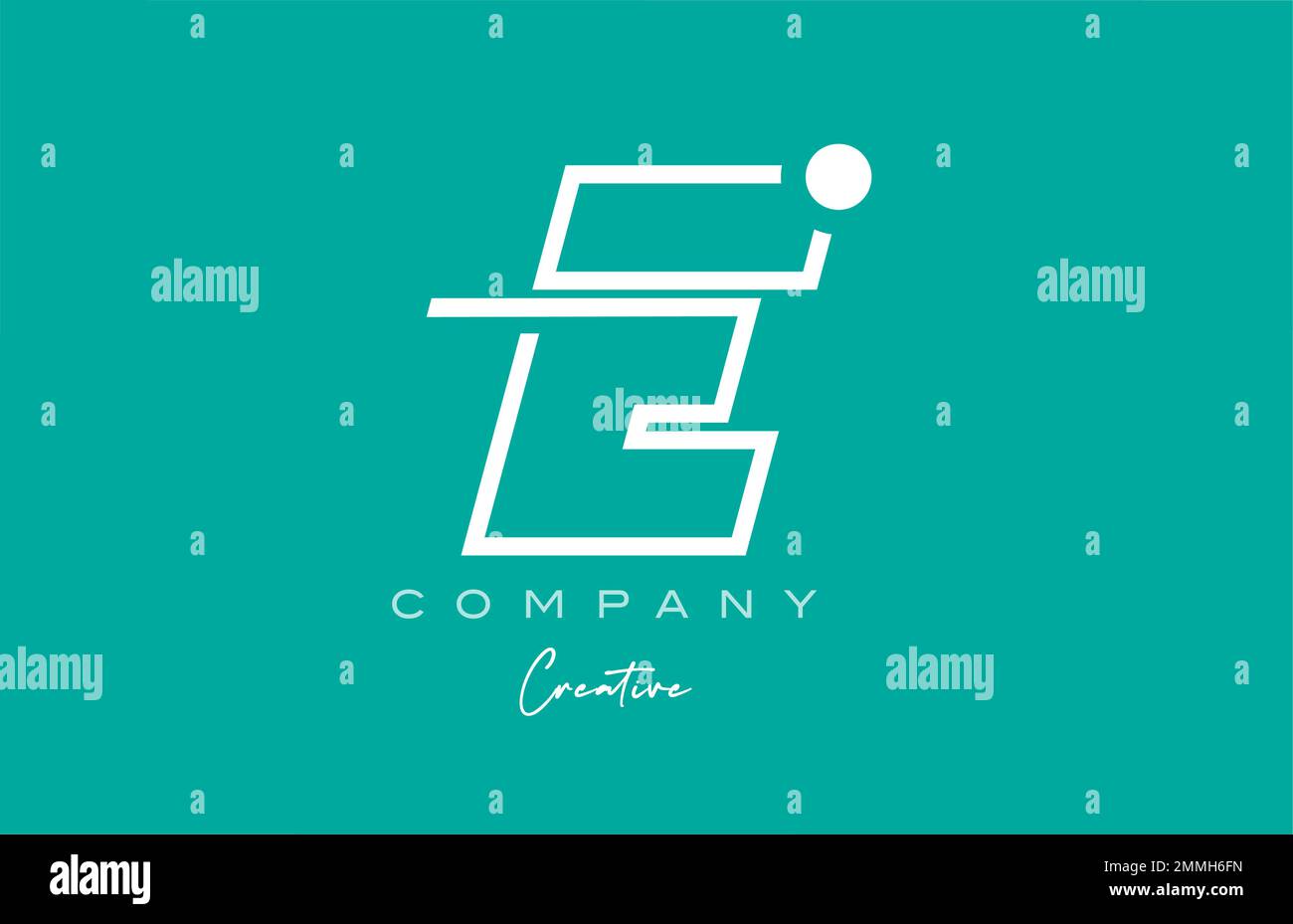 green E alphabet letter logo icon design with pastel background ...