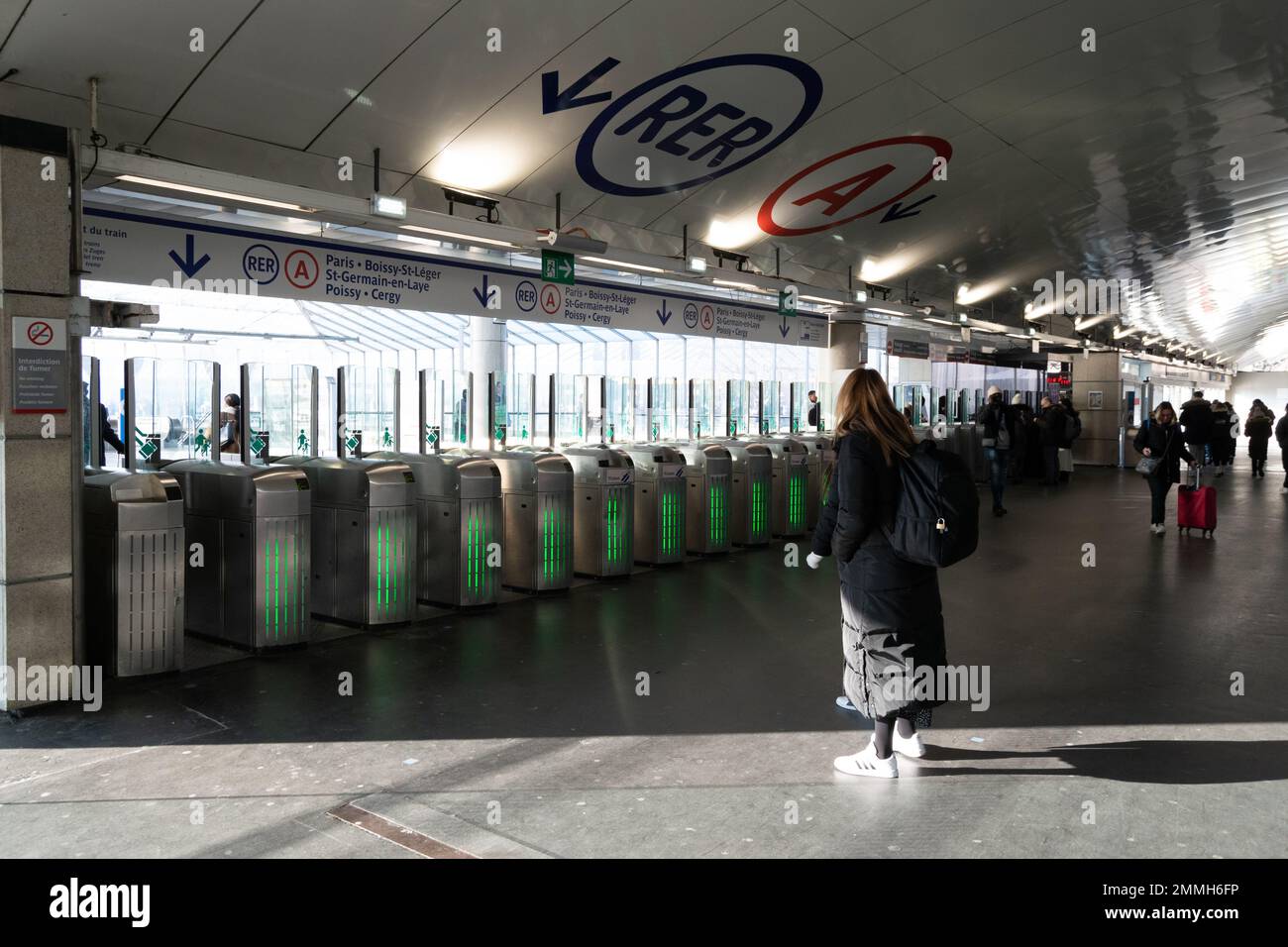 RER A MarnelaVallée Disneyland train station gates or doors. Urban