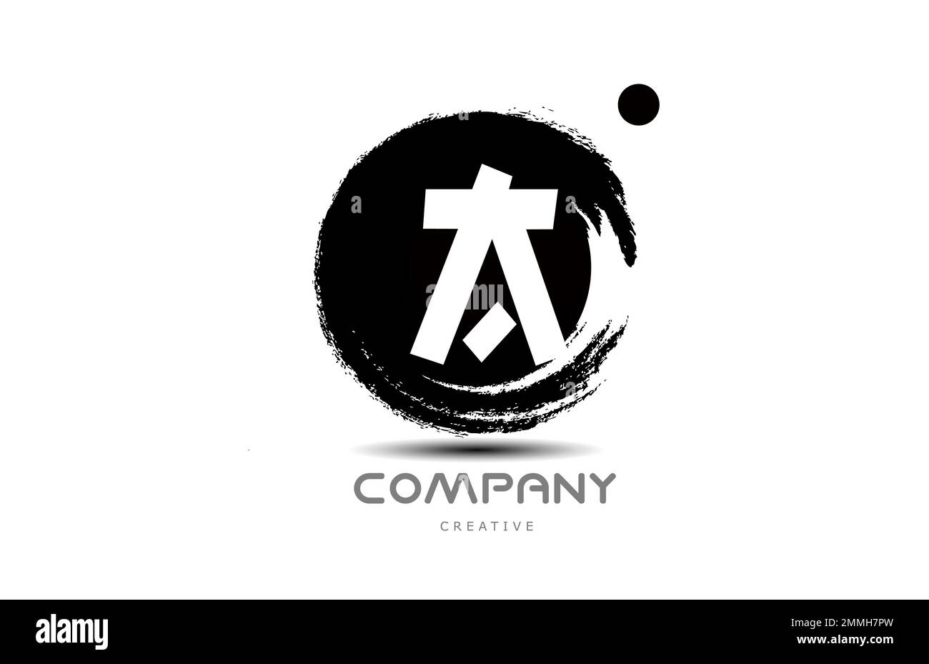A black and white grunge alphabet letter logo icon design with japanese ...