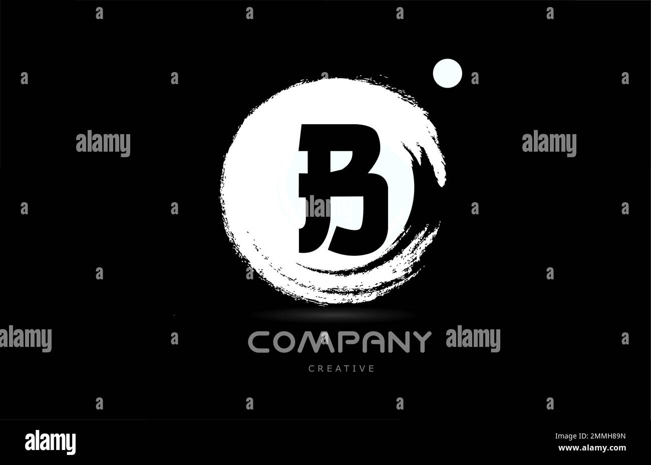 B grunge alphabet letter logo icon design with japanese style lettering ...