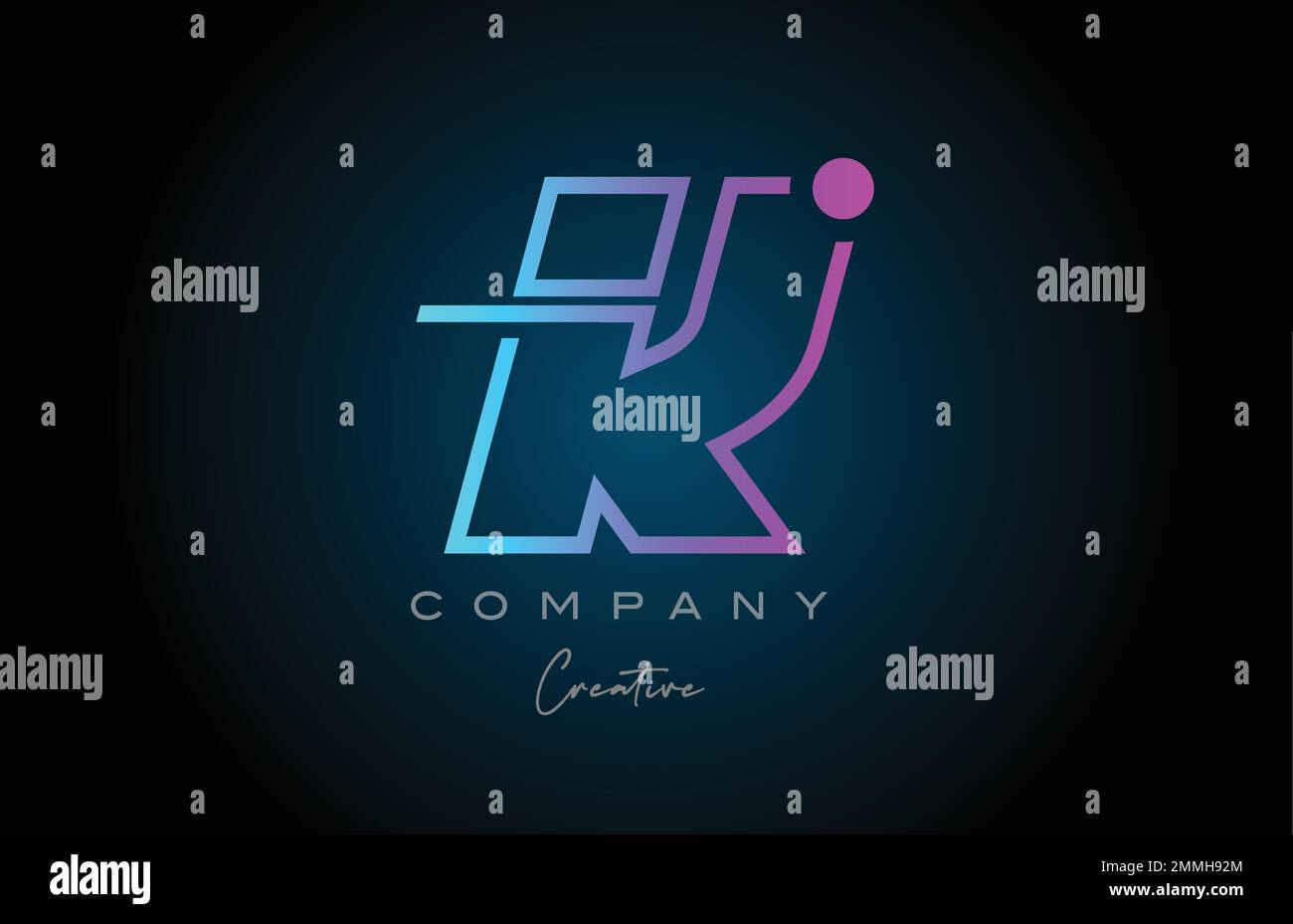 pink and blue K alphabet letter logo icon design with dot. Creative ...