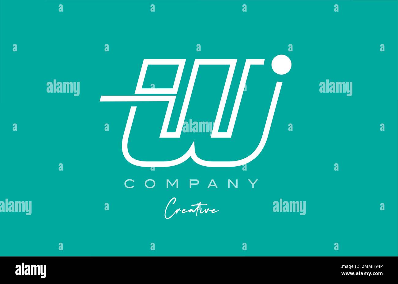 green W alphabet letter logo icon design with pastel background ...