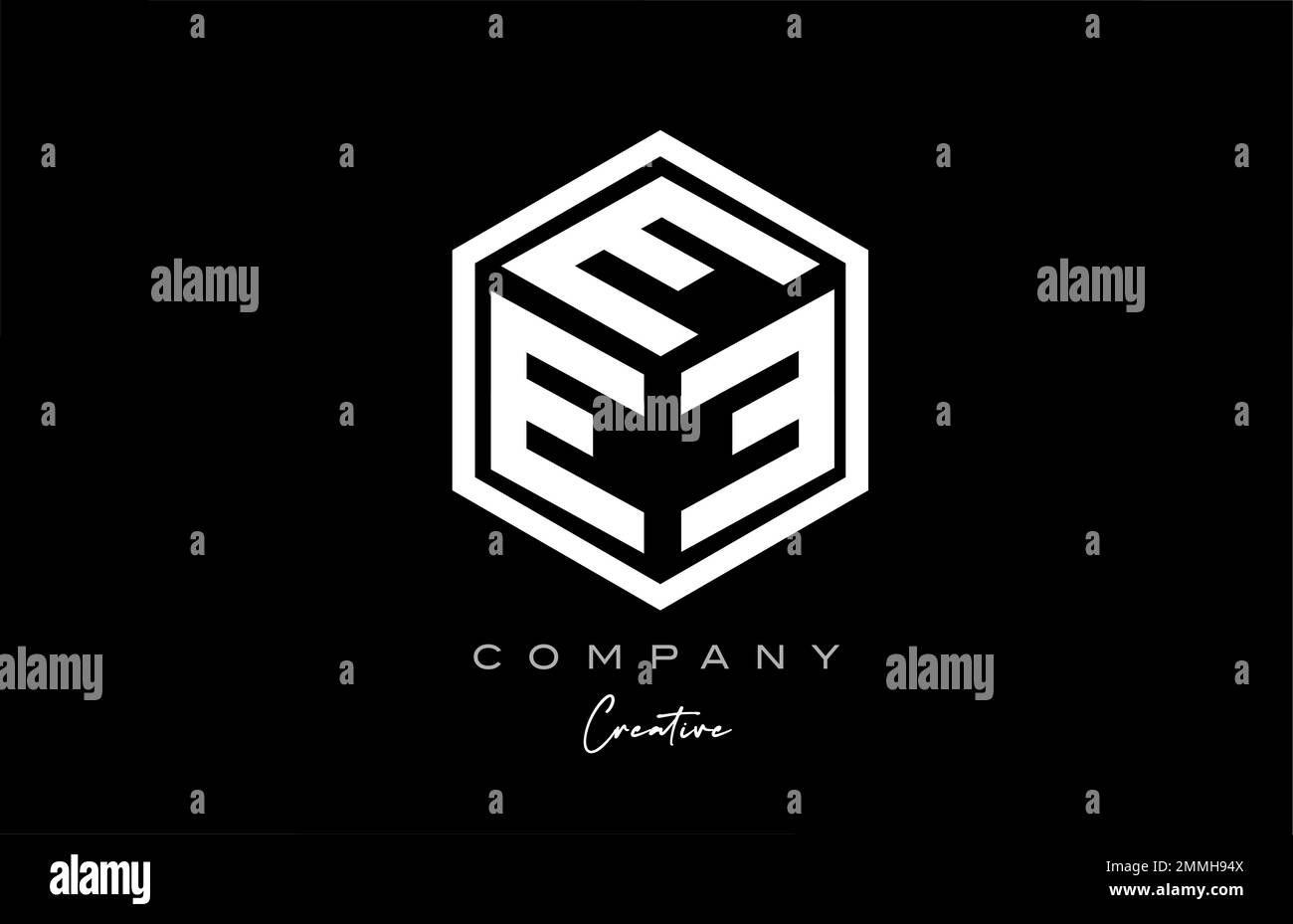 E cube alphabet letter logo icon design with polygon design. Three ...
