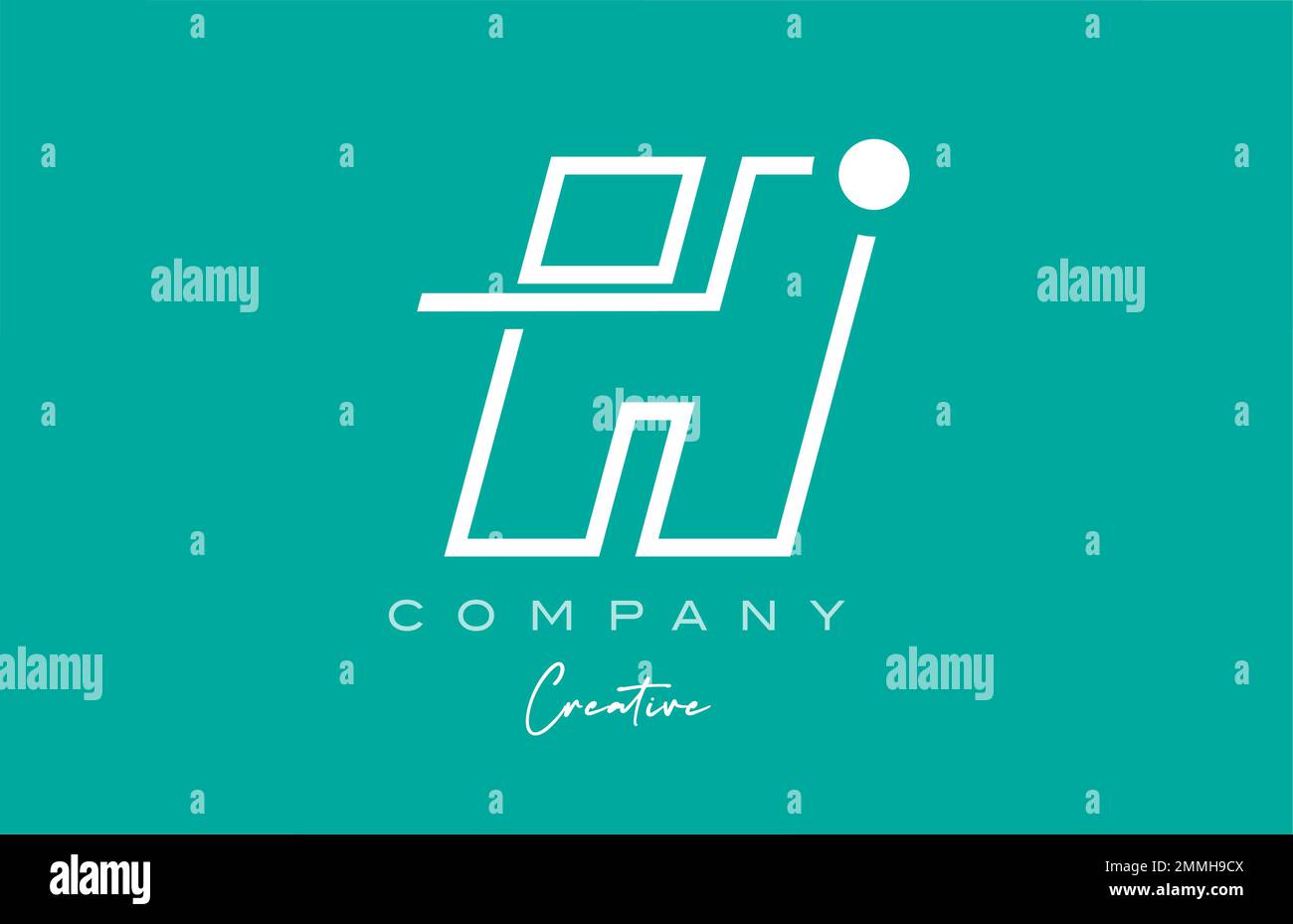 green H alphabet letter logo icon design with pastel background ...