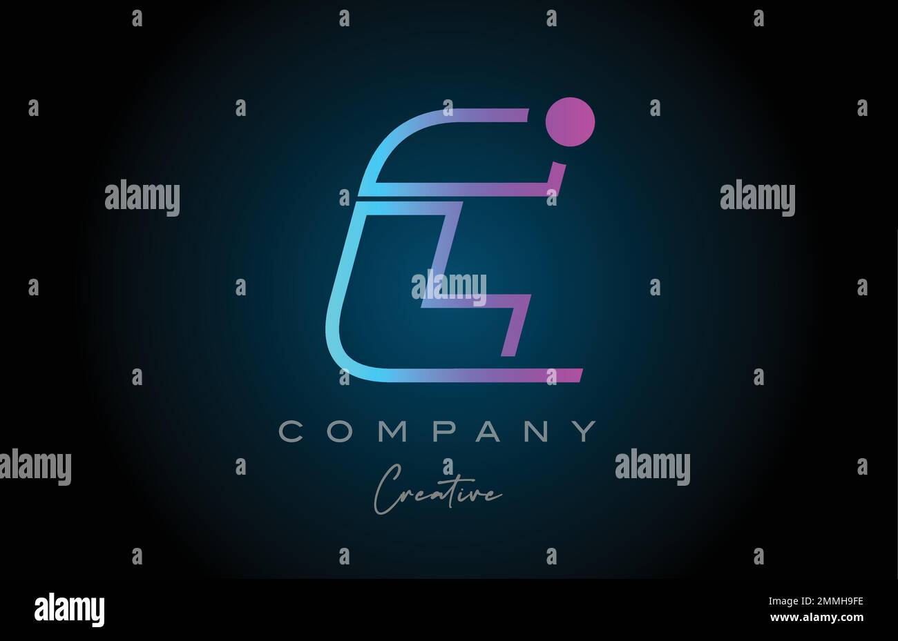 pink and blue C alphabet letter logo icon design with dot. Creative ...