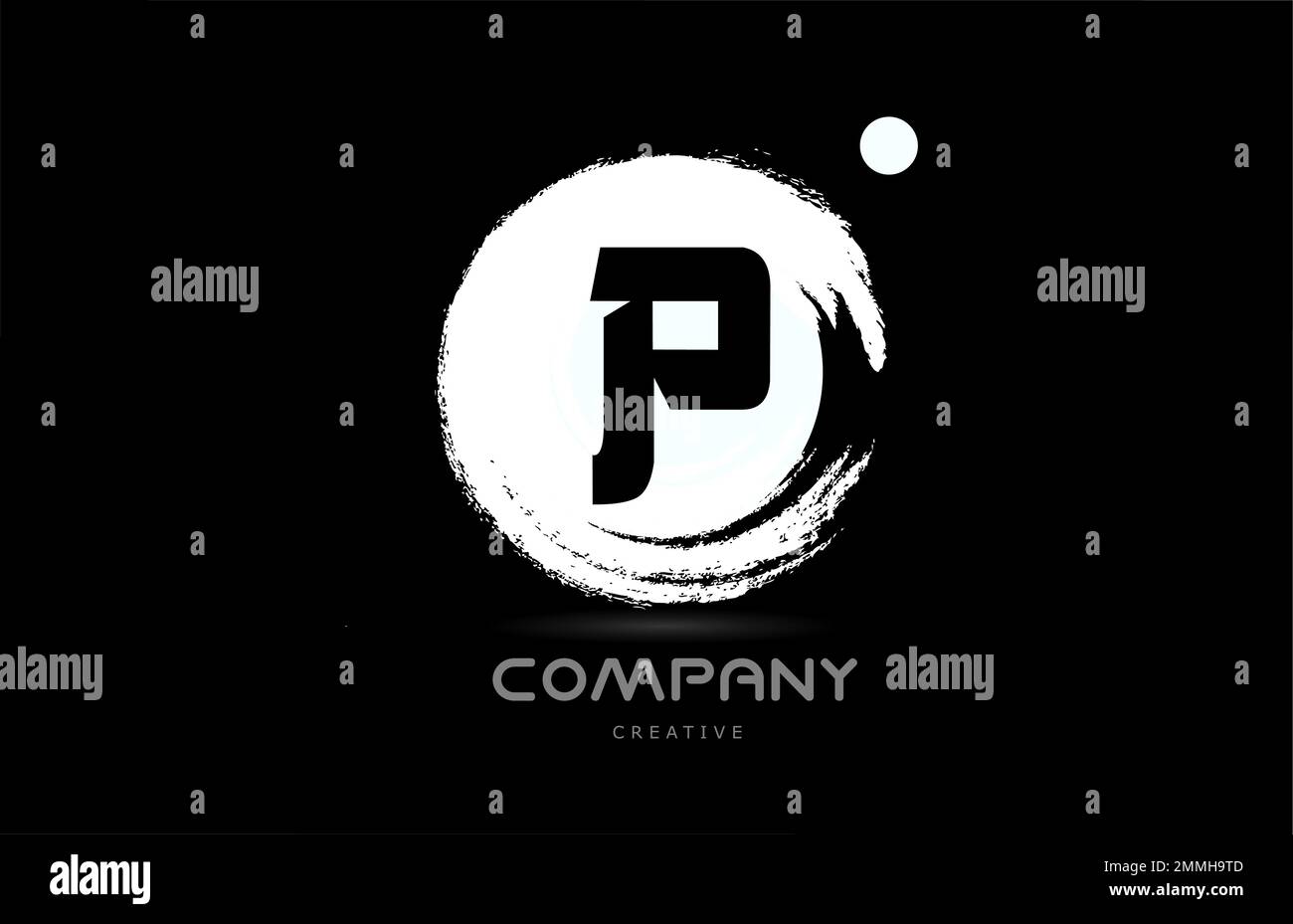 P grunge alphabet letter logo icon design with japanese style lettering ...