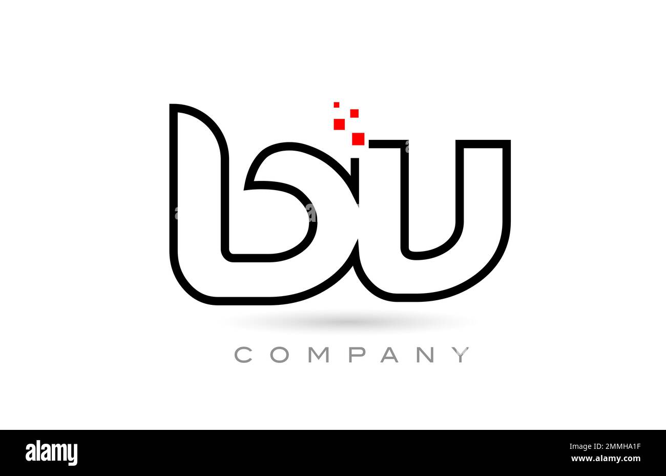 BV connected alphabet letter logo icon combination design with dots and