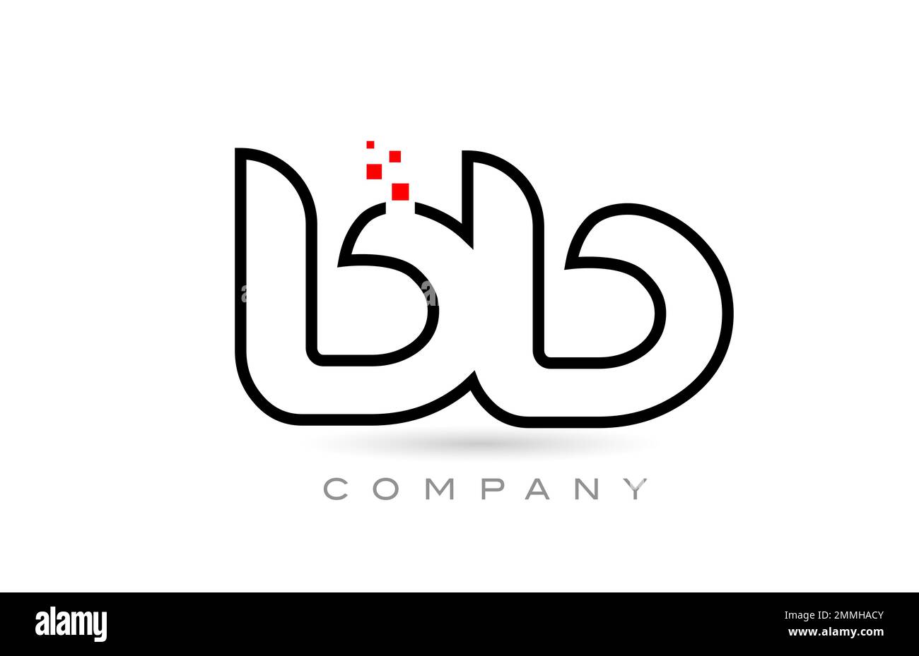BB connected alphabet letter logo icon combination design with dots and ...