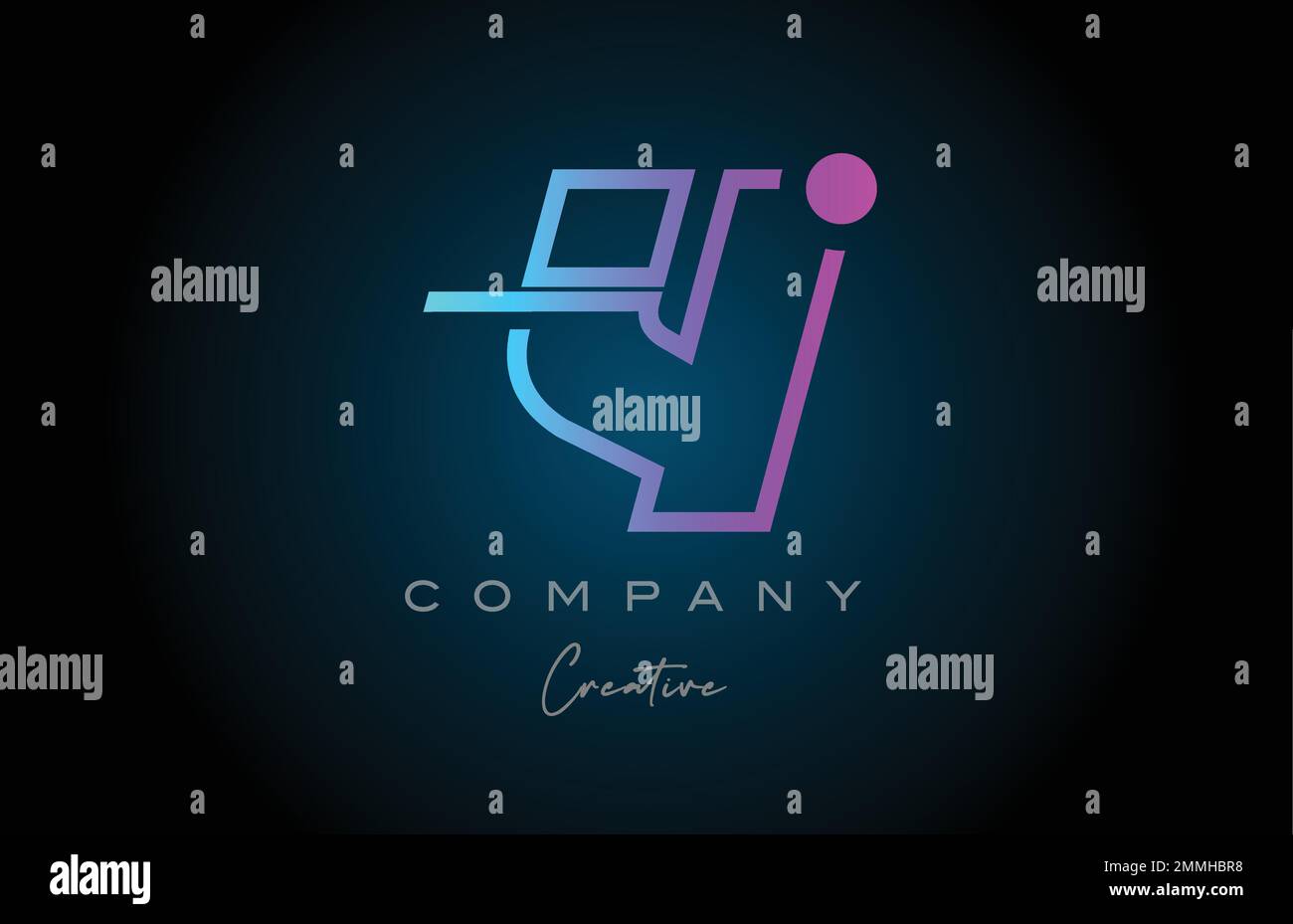 pink and blue Y alphabet letter logo icon design with dot. Creative ...