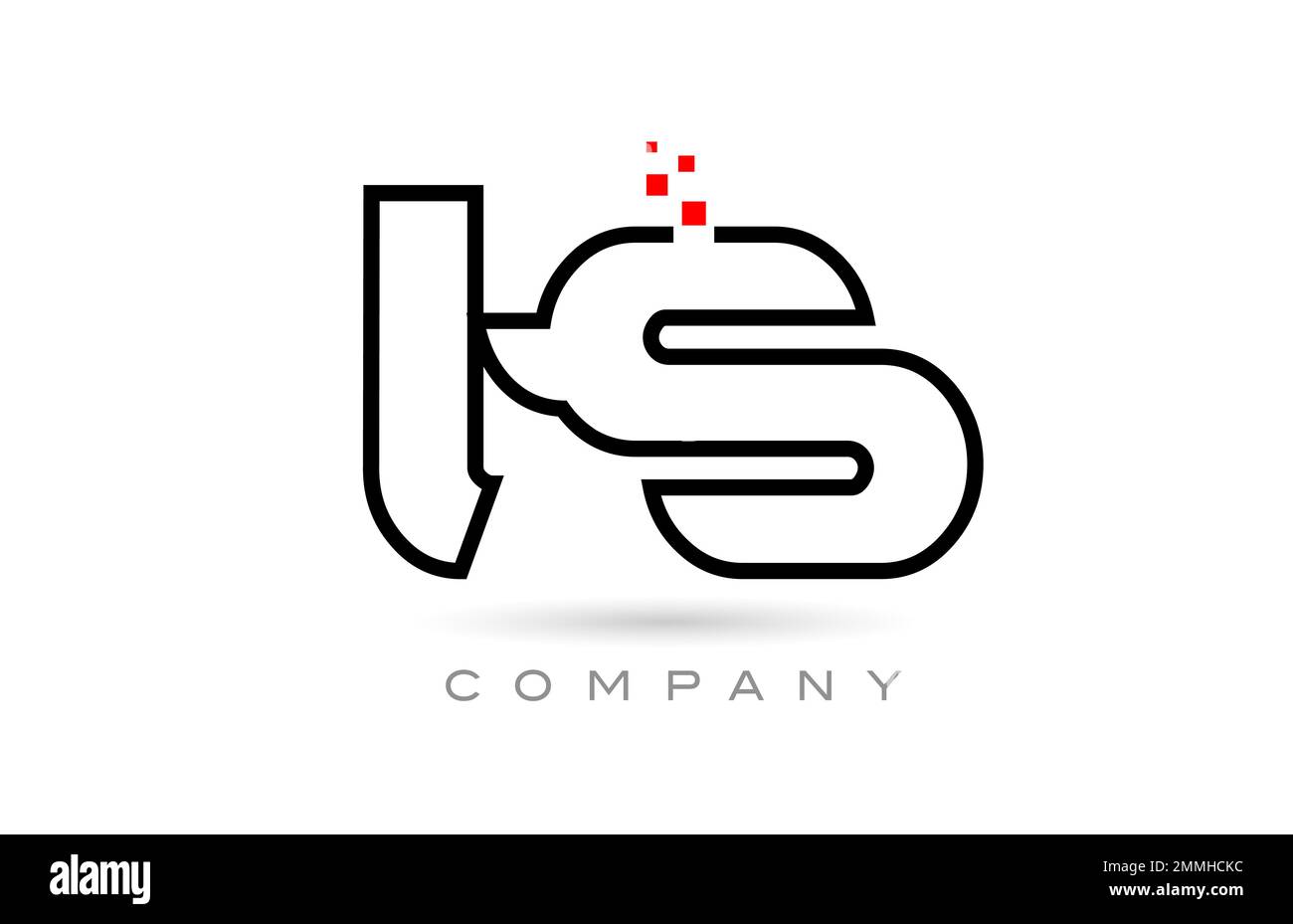 TS connected alphabet letter logo icon combination design with dots and ...