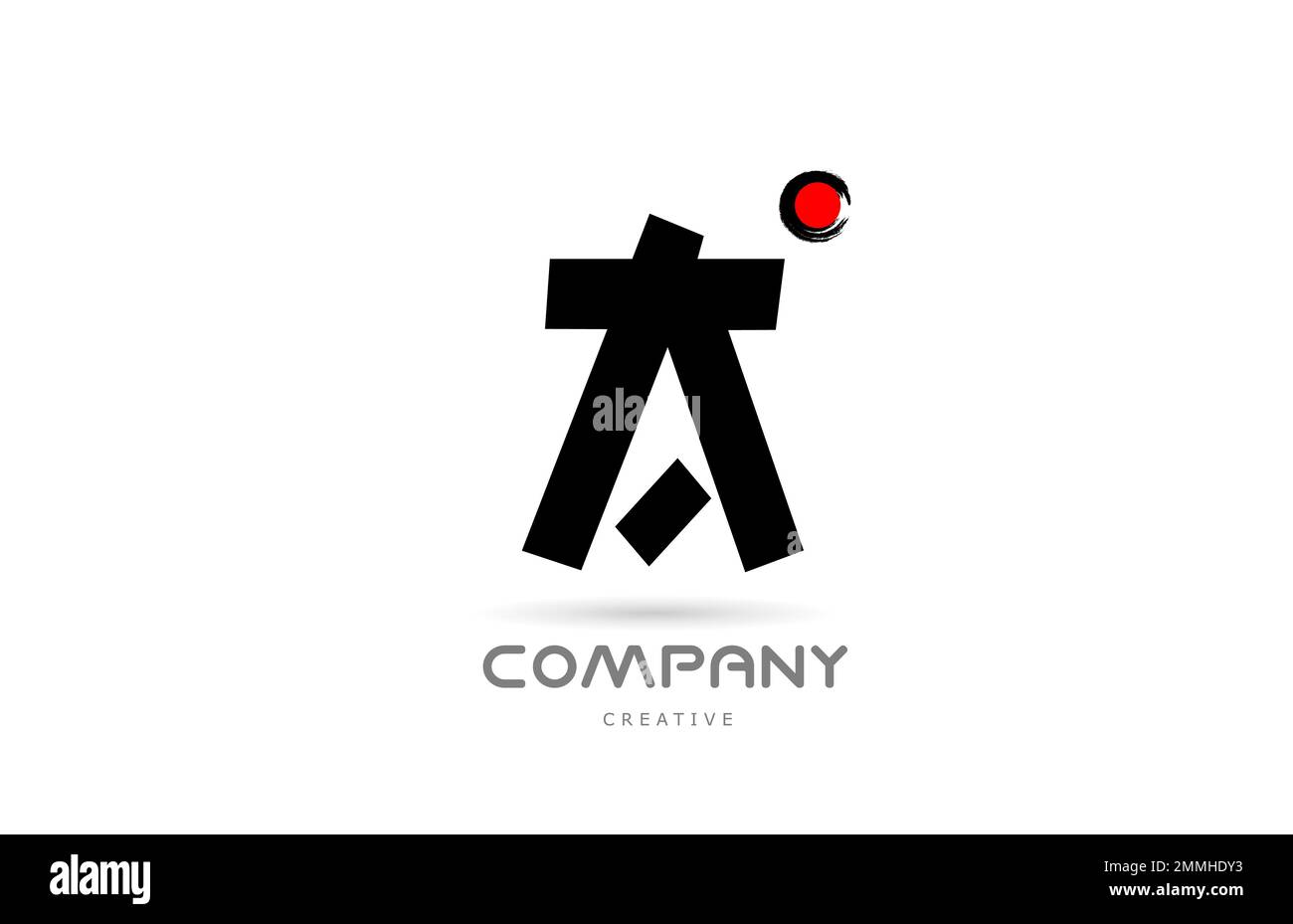 simple black and white A alphabet letter logo icon design with japanese ...