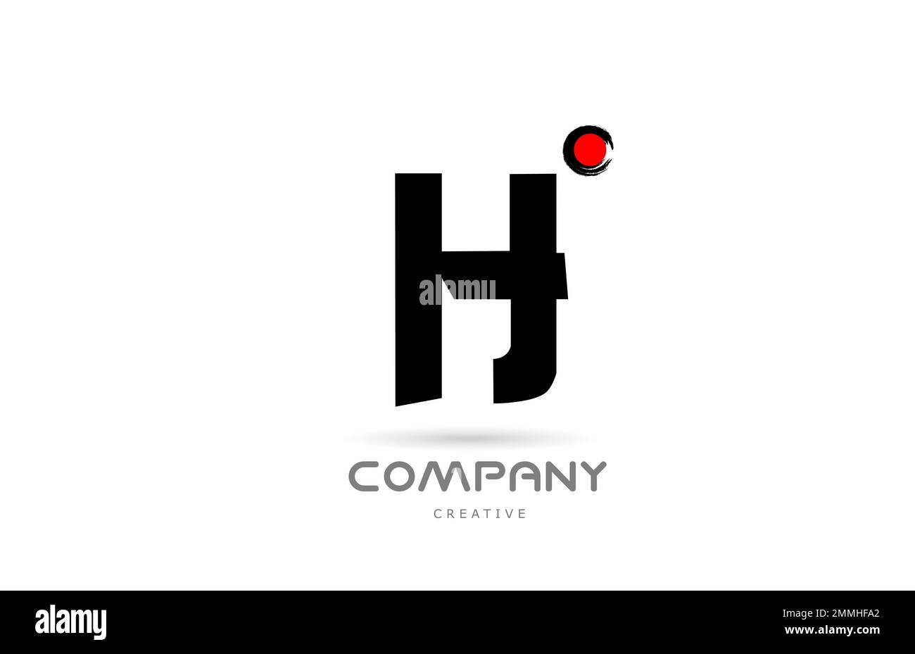 simple black and white H alphabet letter logo icon design with japanese ...