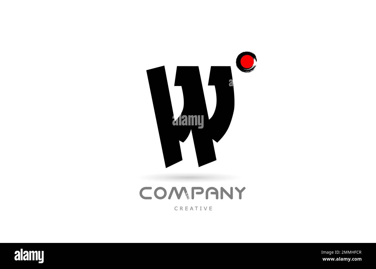 simple black and white W alphabet letter logo icon design with japanese ...