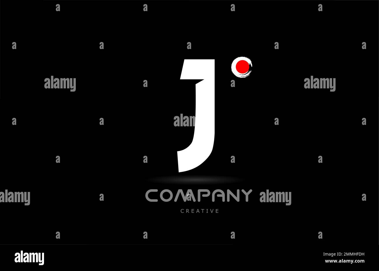 J black and white alphabet letter logo icon design with japanese style ...