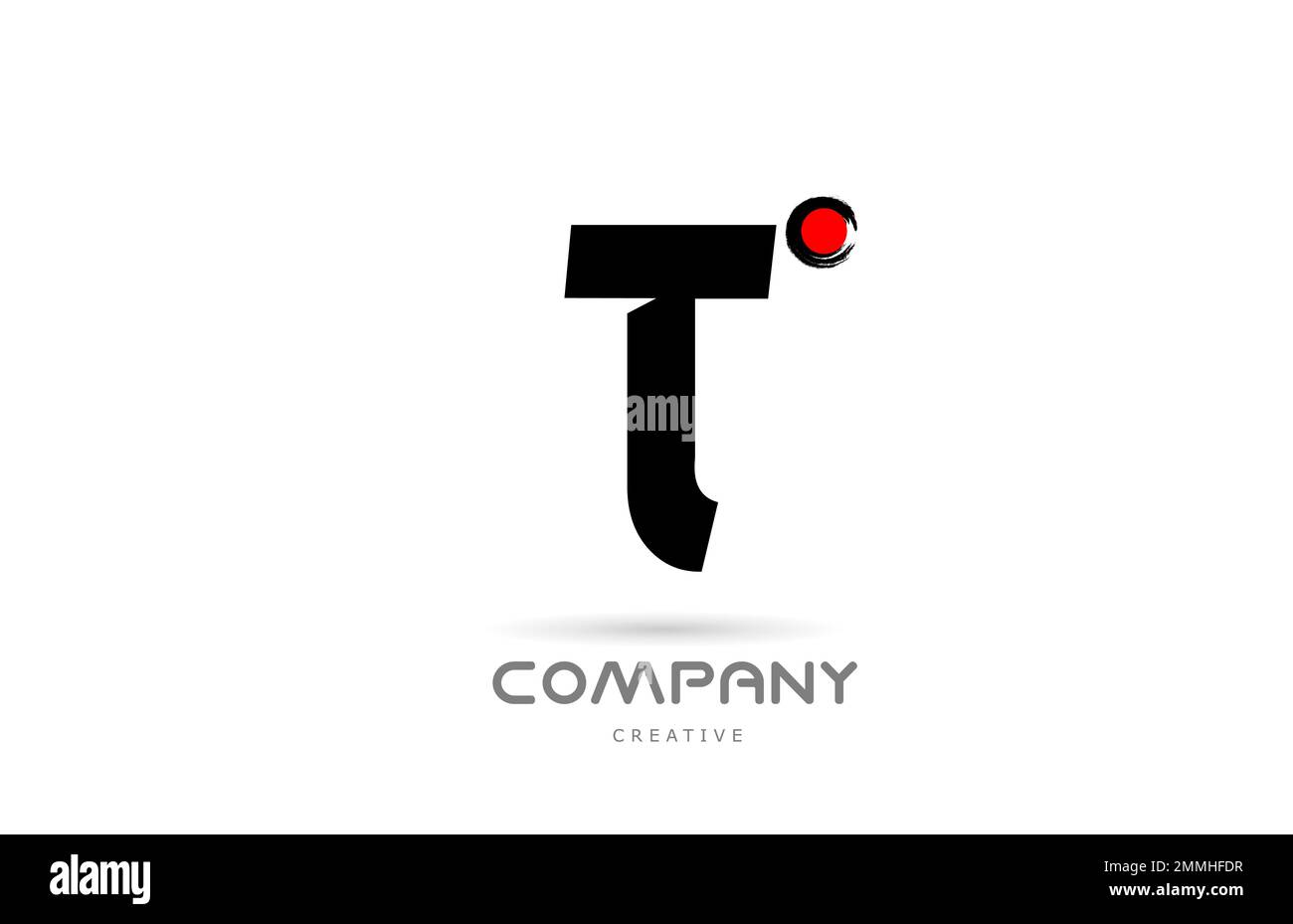 simple black and white T alphabet letter logo icon design with japanese style lettering