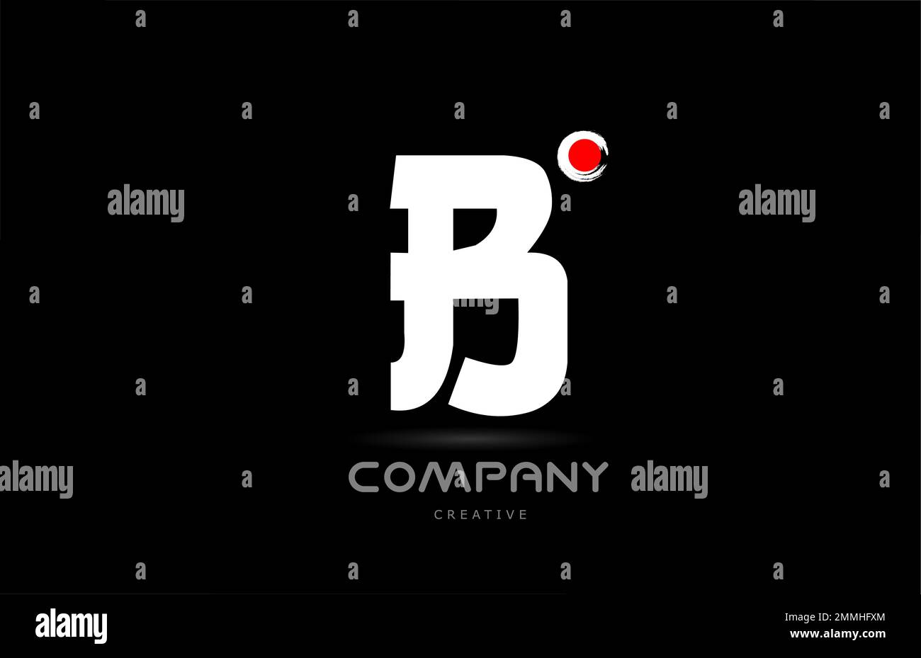 B black and white alphabet letter logo icon design with japanese style ...