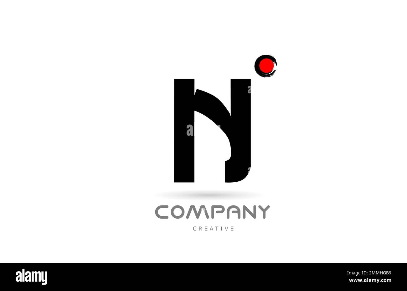 simple black and white N alphabet letter logo icon design with japanese ...