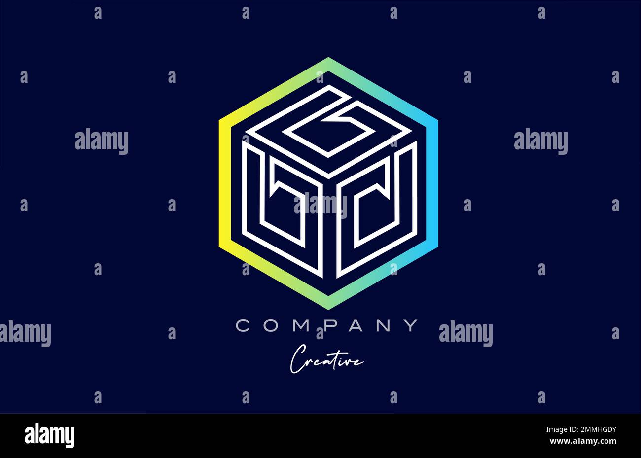 line D three letter cube alphabet letter logo icon design with polygon ...